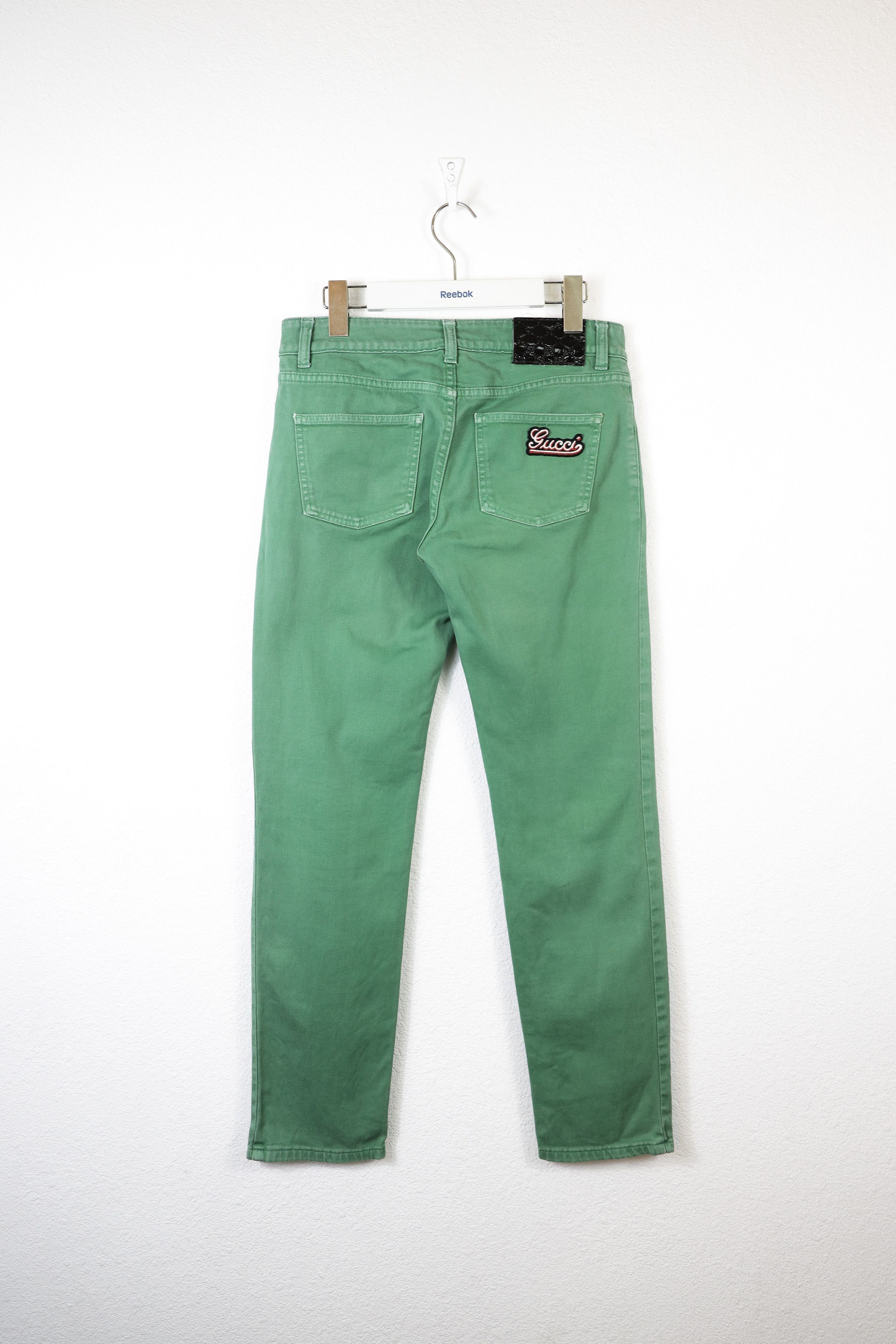 Gucci Womens Gucci Logo Green Denim Jeans Pants Y2K Size 28" / US 6 / IT 42 - 9 Thumbnail