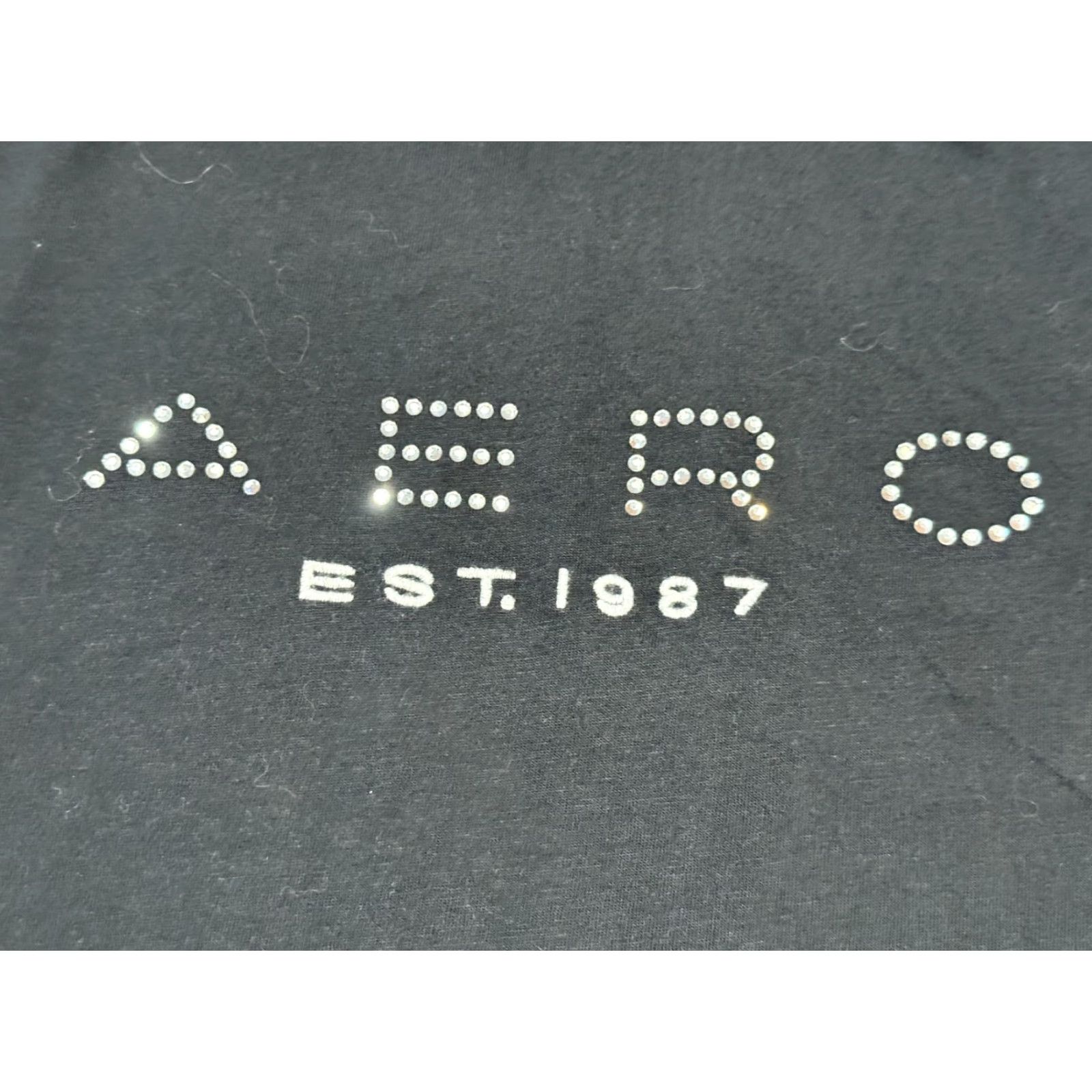 Vintage Aero Polo Shirt Women's Medium Black Gems Short Sleeve Classic Crew Shirt Size M / US 6-8 / IT 42-44 - 3 Thumbnail