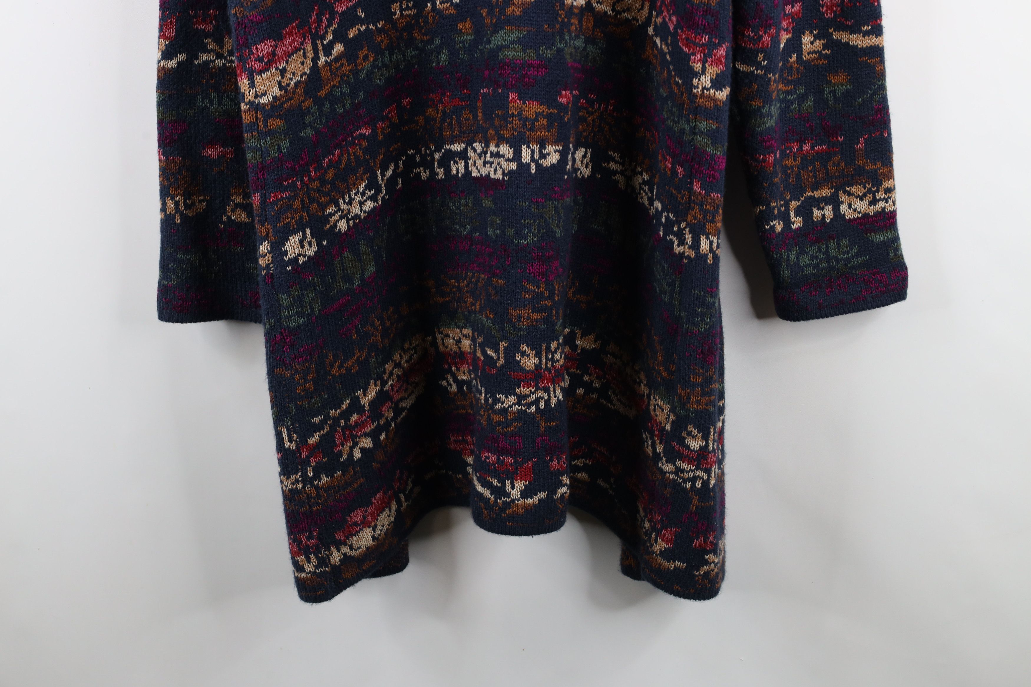 Vintage Vintage 90s Streetwear Flower Knit Open Cardigan Sweater Size XL / US 12-14 / IT 48-50 - 14 Thumbnail