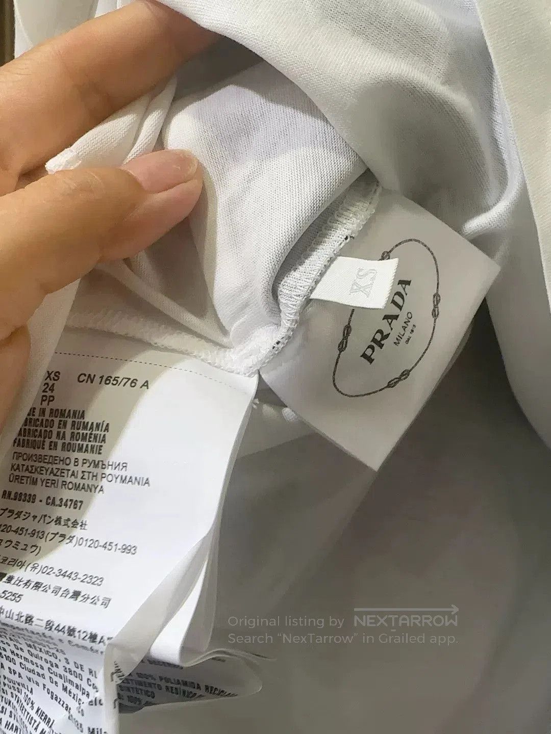 Prada PRADA Women's Zip T-Shirt White. Size XS / US 0-2 / IT 36-38 - 9 Thumbnail