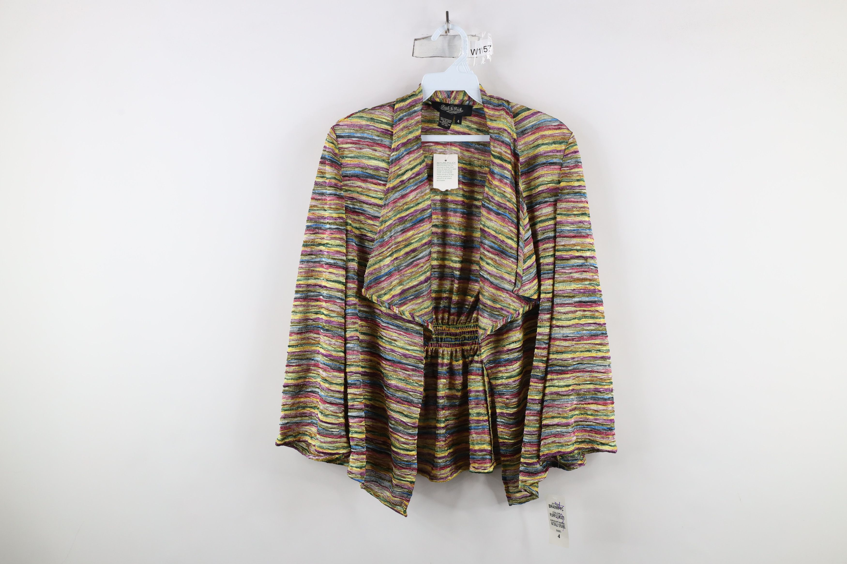 Vintage Deadstock Vintage 90s Style Knit Open Front Cardigan Sweater Size S / US 4 / IT 40 - 1 Thumbnail