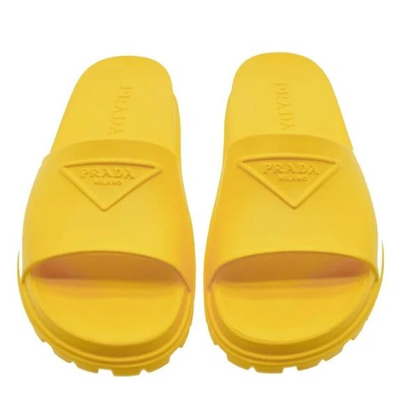Prada o1B3y1r0226 Rubber Slides in Yellow Size US 11 / EU 44 - 2 Thumbnail
