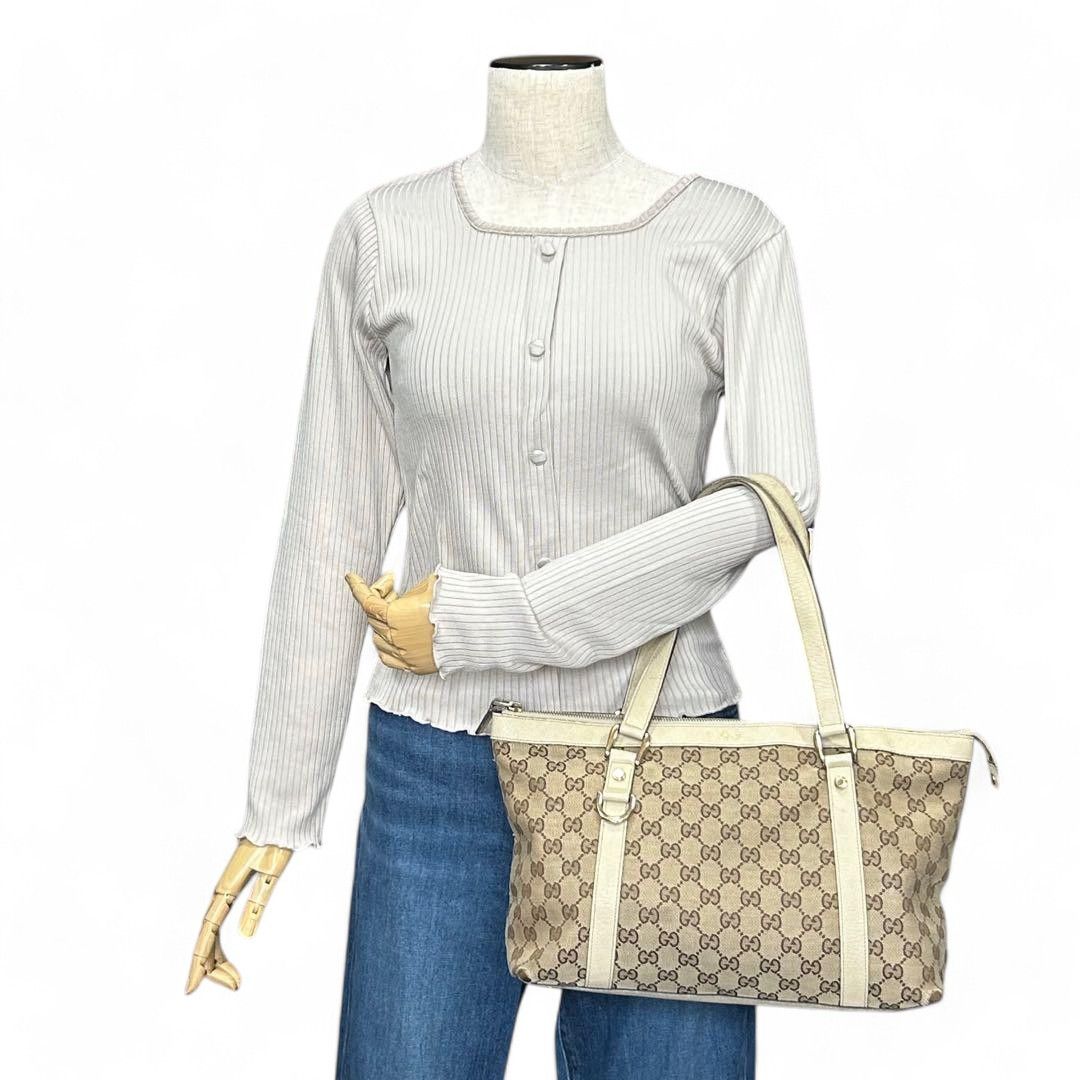 Gucci Gucci - Abbey Handbag Shoulder Bag Beige Leather Size ONE SIZE - 3 Thumbnail