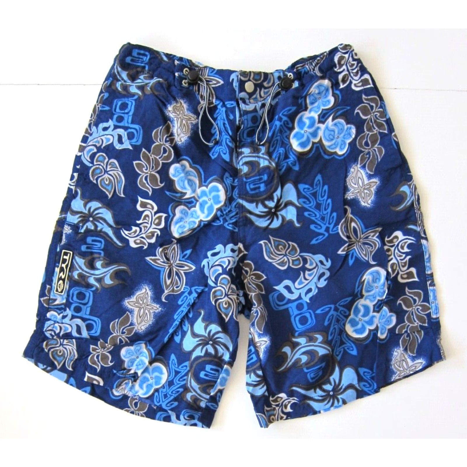 Vintage VINTAGE TYR Board Short Men Medium Blue 90s Floral 100% Nylon Surf Swim Bottom 4 pockets Size US 31 - 8 Thumbnail