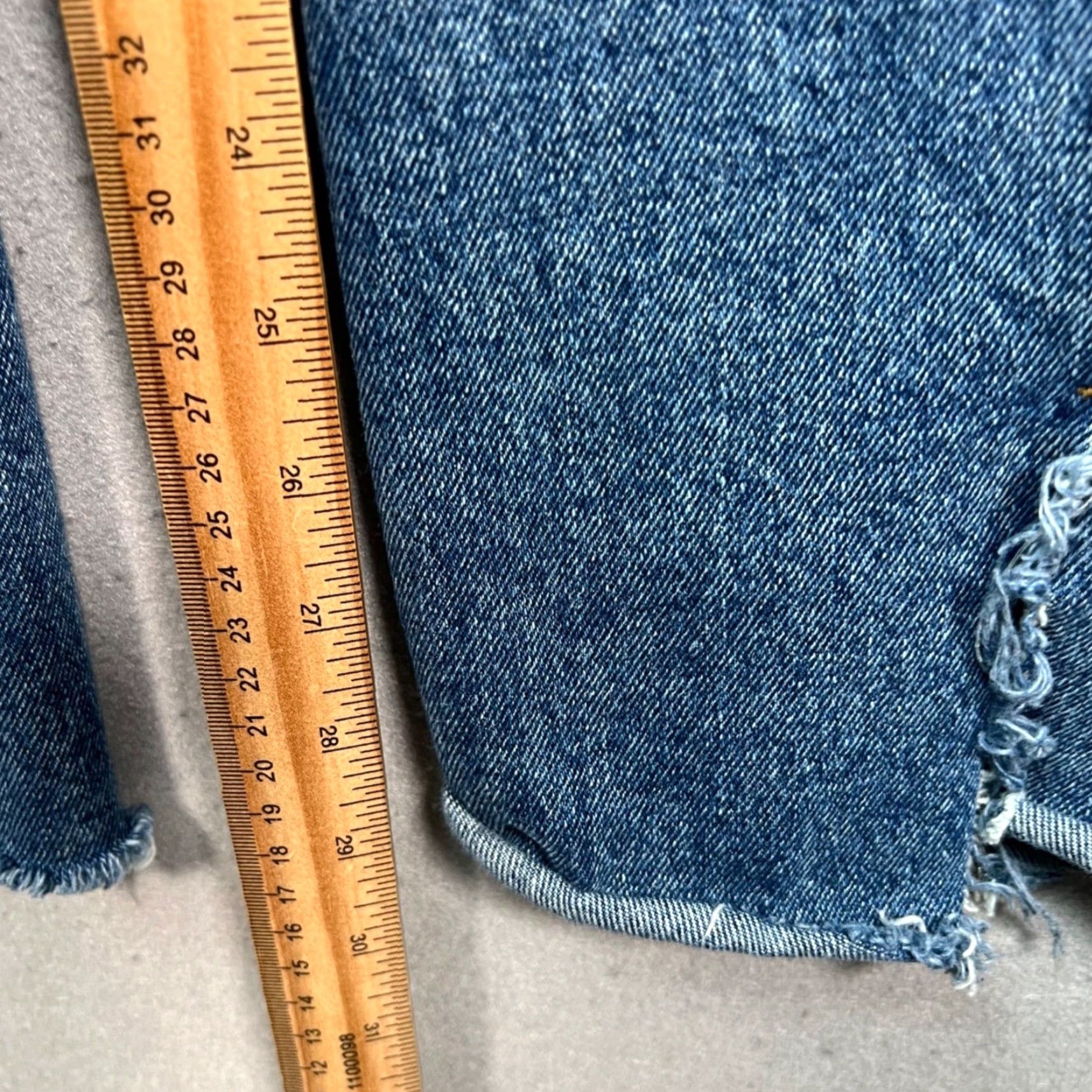 Olive Olive Womens Medium Blue High-Waisted Straight Denim Jeans w/ Raw Hem Size 32" / US 10 / IT 46 - 7 Thumbnail