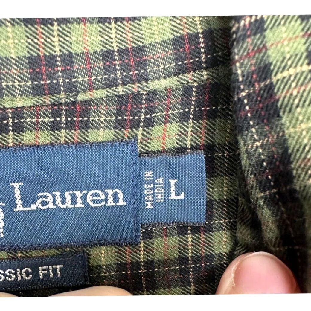 Ralph Lauren Ralph Lauren Shirt Mens Large Green Plaid Classic Fit Button-Down Cotton Pony Size US L / EU 52-54 / 3 - 6 Thumbnail