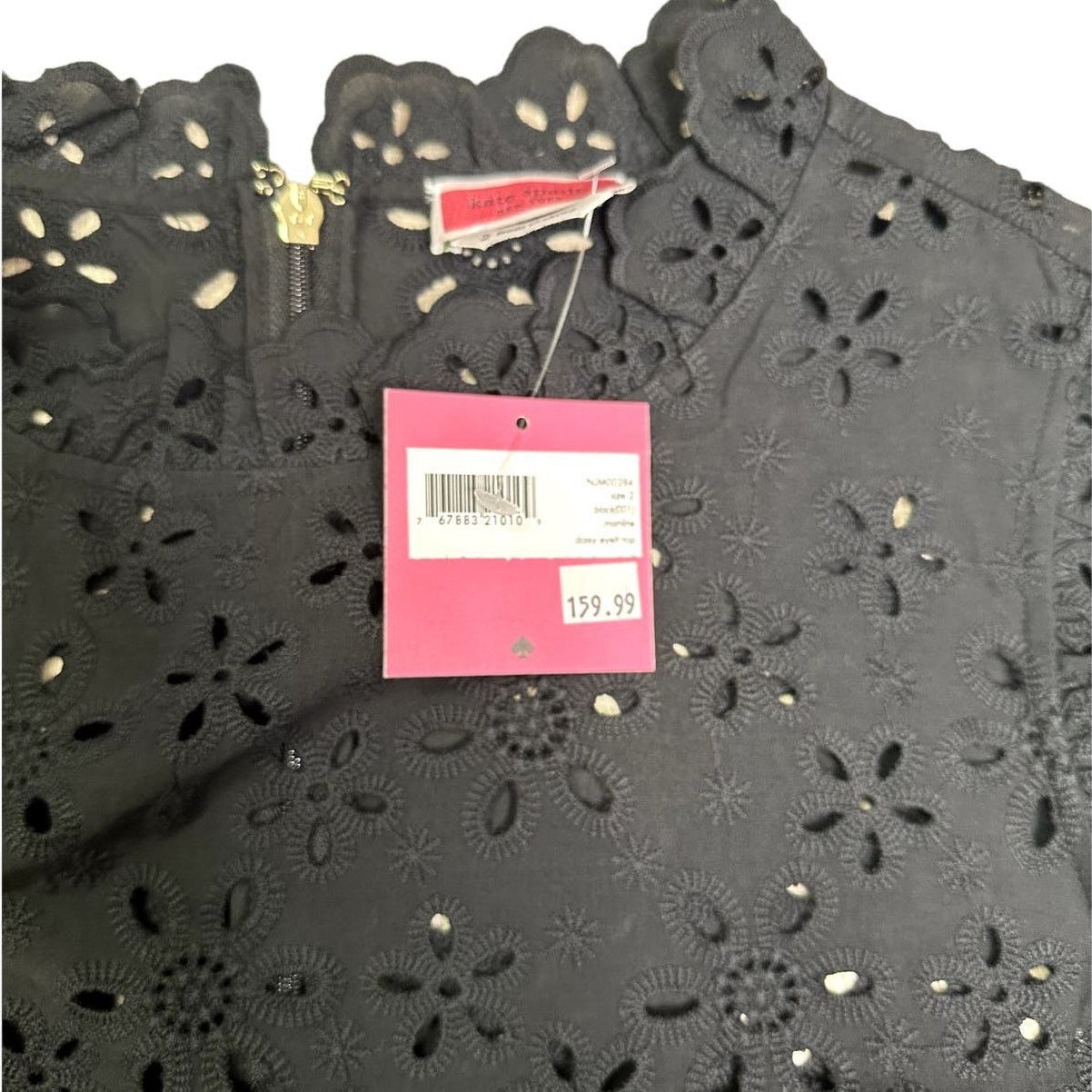 Kate Spade Kate Spade Daisy Eyelet Top size 2 Black Size XS / US 0-2 / IT 36-38 - 10 Thumbnail