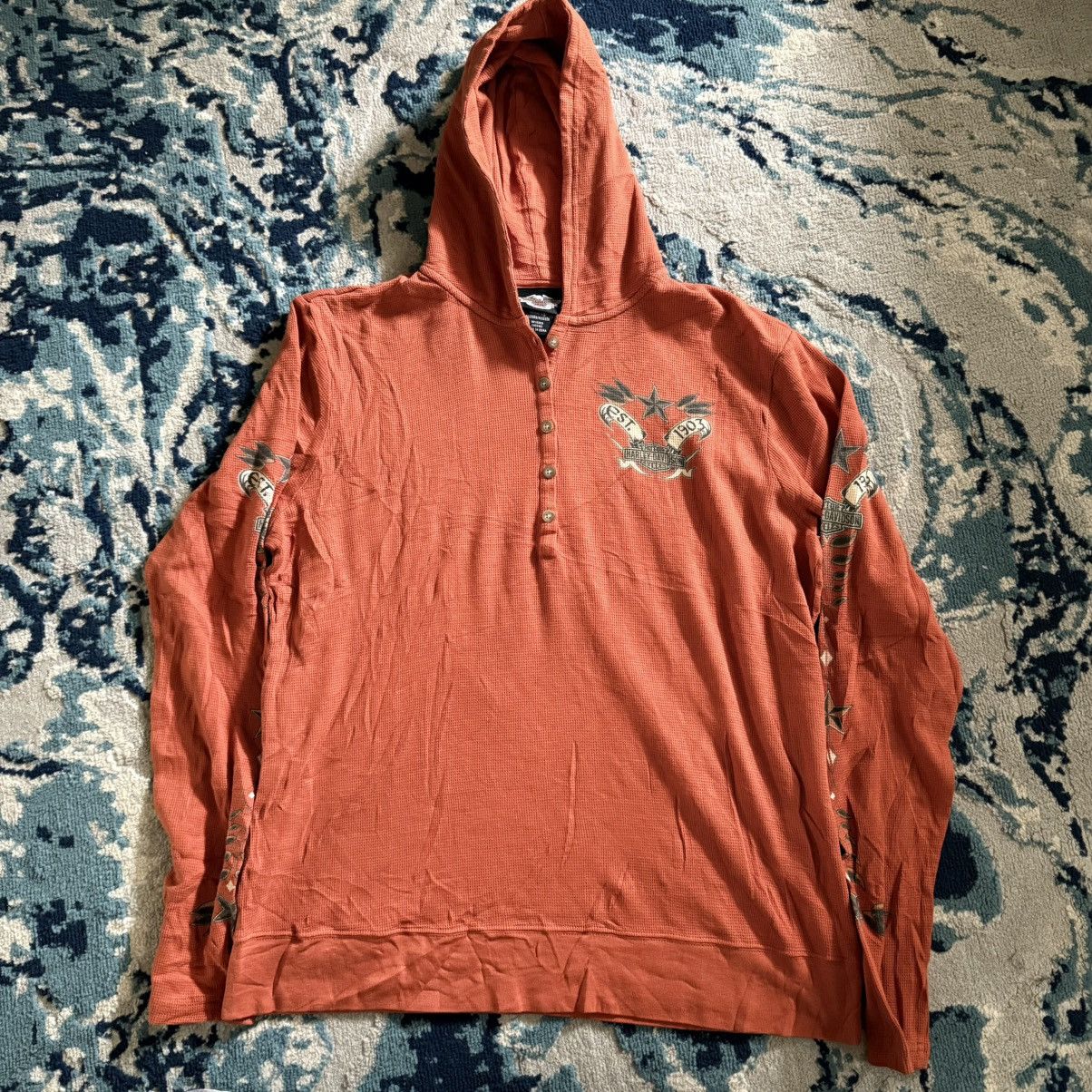 Harley Davidson Vintage Harley Davidson lightweight orange long sleeve Size S / US 4 / IT 40 - 1 Thumbnail