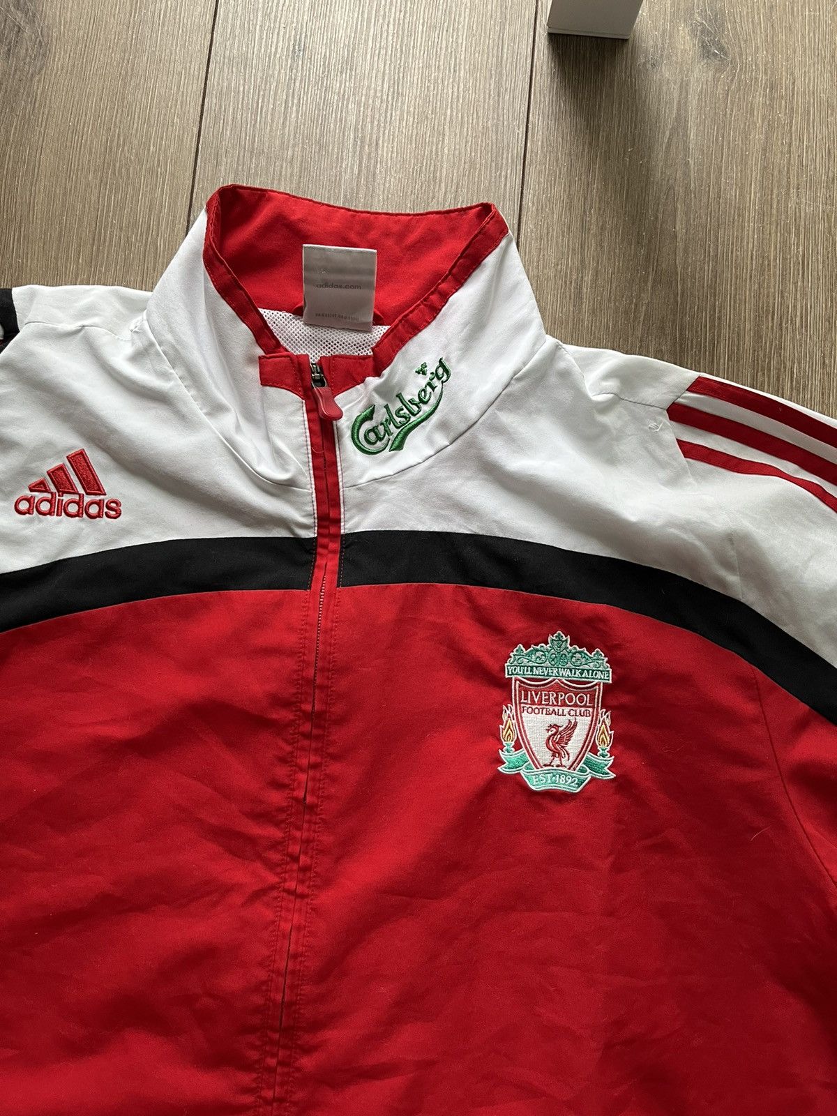 Vintage 2007-08 Liverpool adidas Track Jacket size L Size US L / EU 52-54 / 3 - 4 Thumbnail