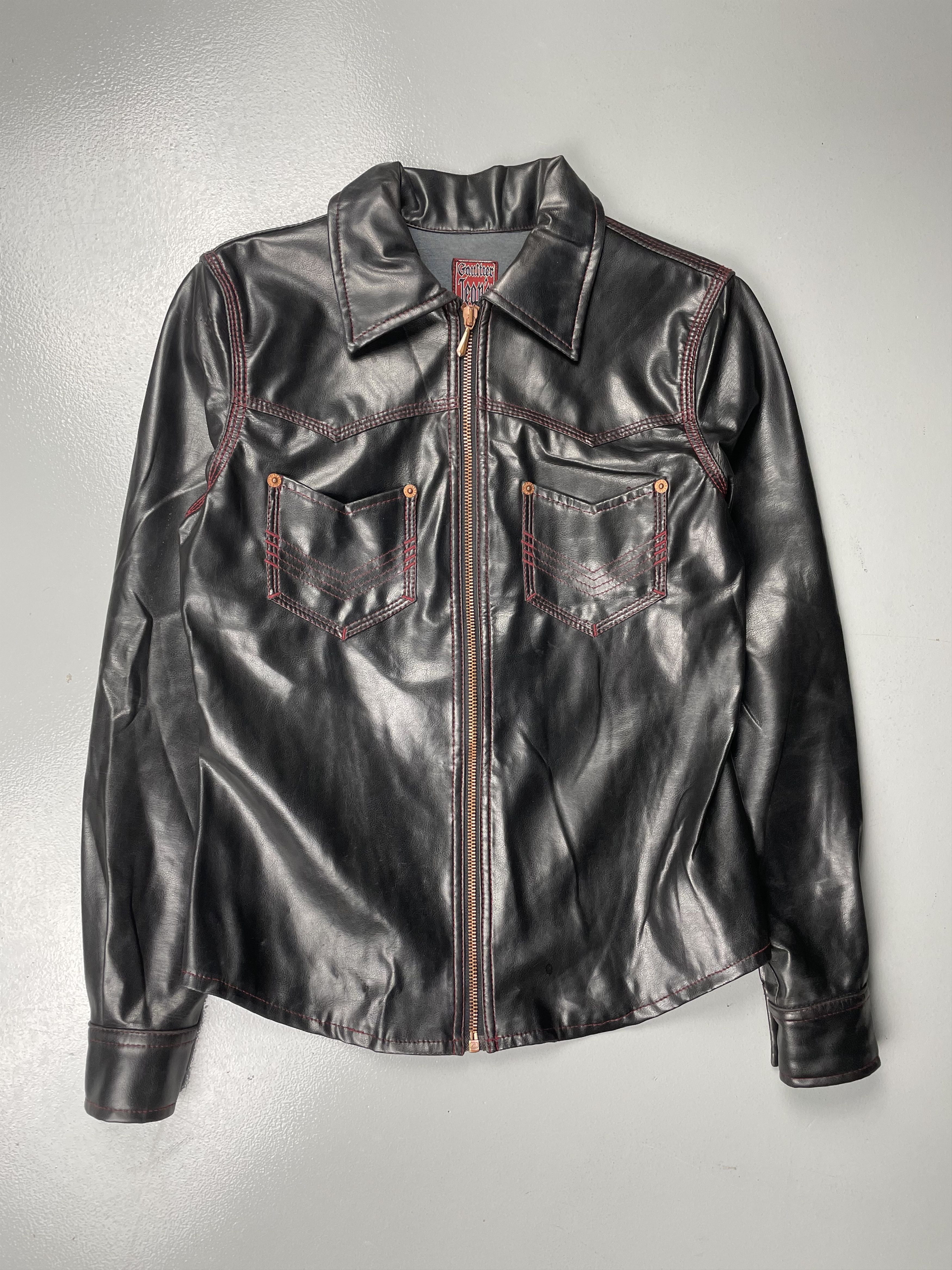 Jean Paul Gaultier vintage Gaultier Jean's faux leather zip-up shirt Size XS / US 0-2 / IT 36-38 - 2 Thumbnail