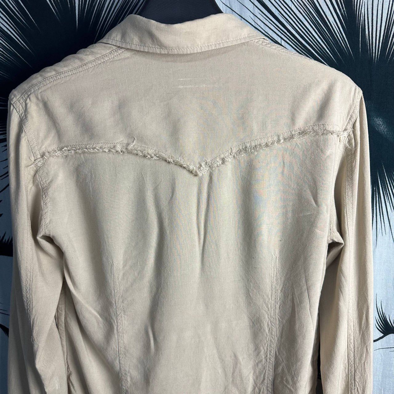 Archive GOA Distressed Metal Button Crinkle Western Shirt