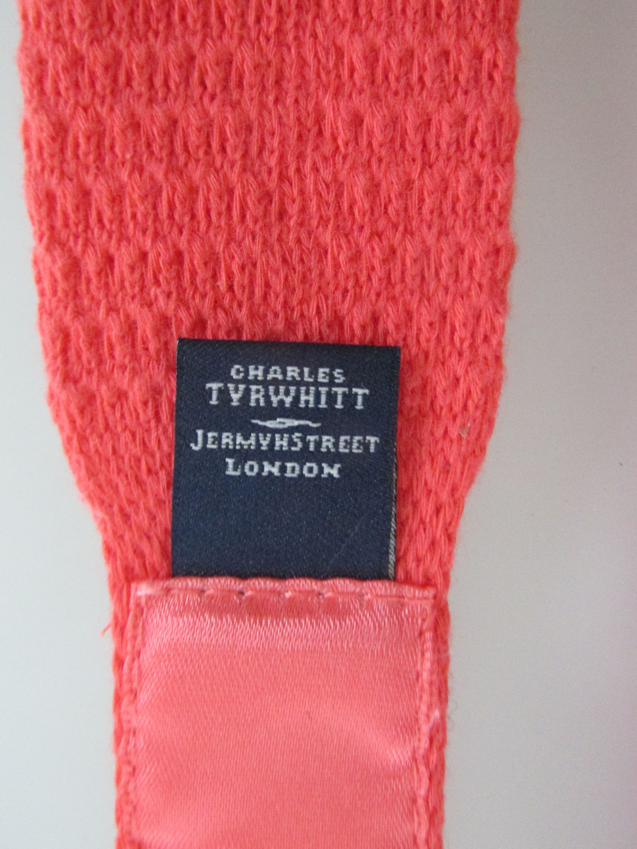 Charles Tyrwhitt Charles Tyrwhitt Flat/Square Bottom Men's Cotton Knit Tie Size ONE SIZE - 6 Thumbnail