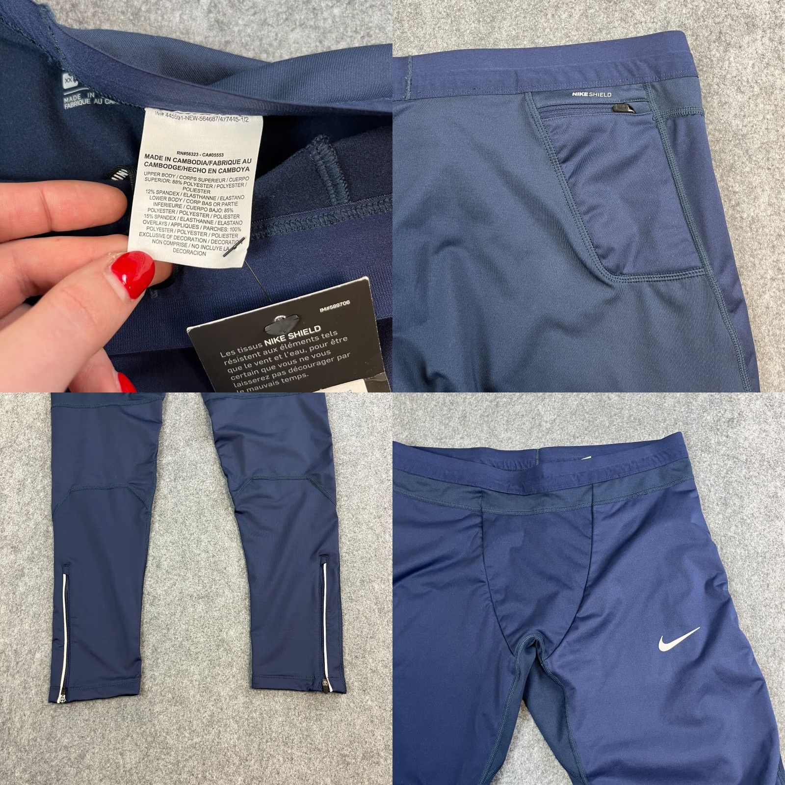 Nike Nike Shield Mens Track Pants Sweat Joggers XXL Blue Running BNWT Size US 39 - 8 Thumbnail