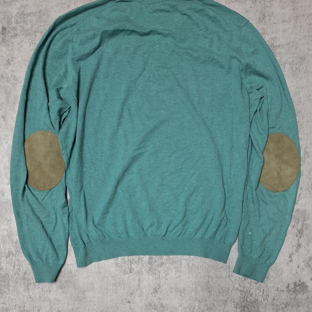 Massimo Dutti Soft and comfortable green cotton V-neck sweater Size US XL / EU 56 / 4 - 6 Thumbnail