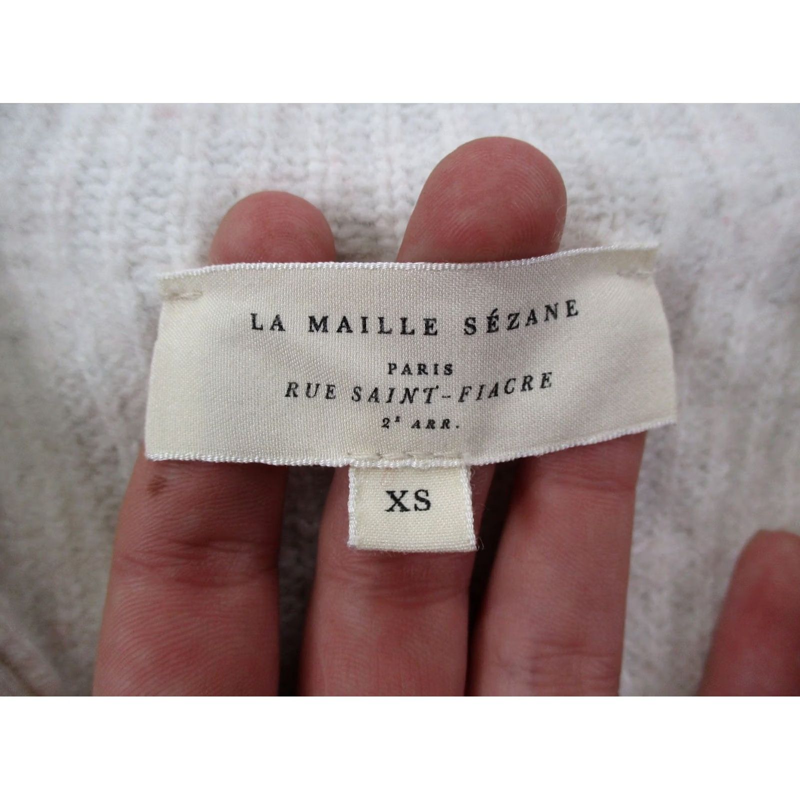 Vintage La Maille Sezane Sweater Womens XS White Striped Wool Classic Sezane Pullover Knit Shirt Womens XS White Striped Wool Classic Size XS / US 0-2 / IT 36-38 - 6 Thumbnail