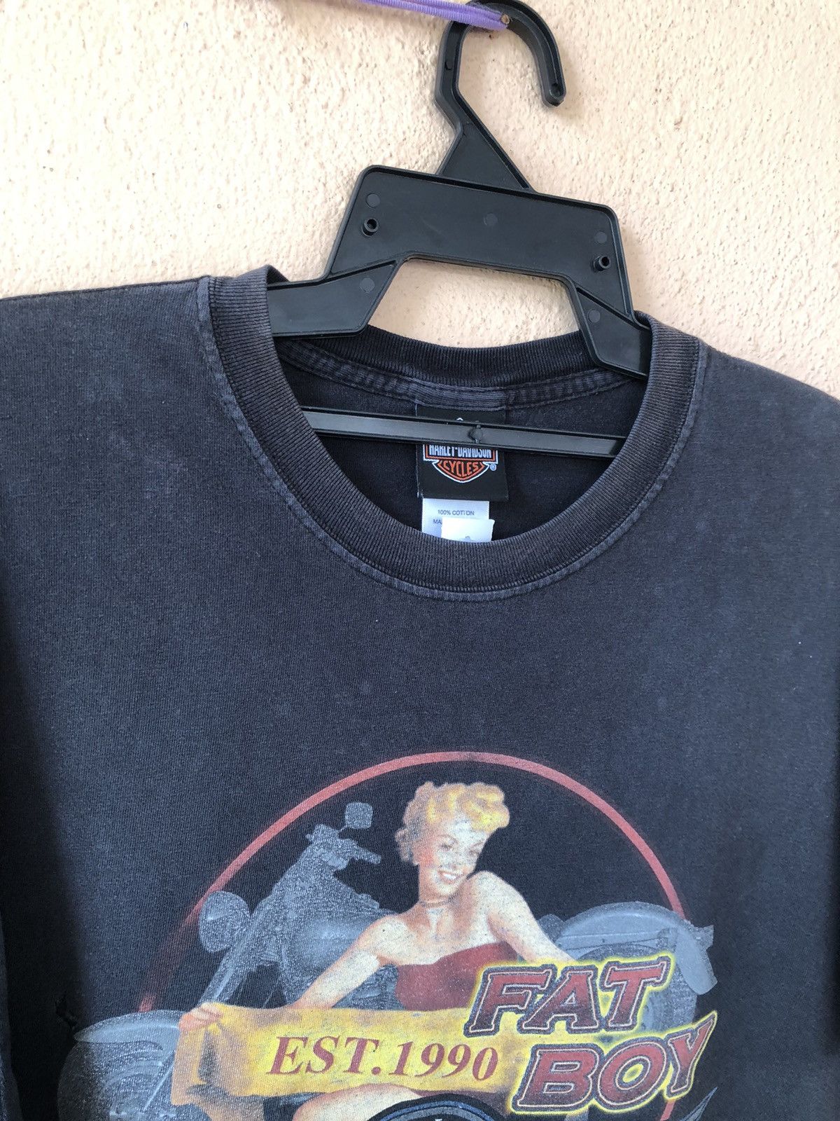 Harley Davidson × Vintage Vintage Harley Davidson Fat Boy Tee Size US L / EU 52-54 / 3 - 7 Thumbnail