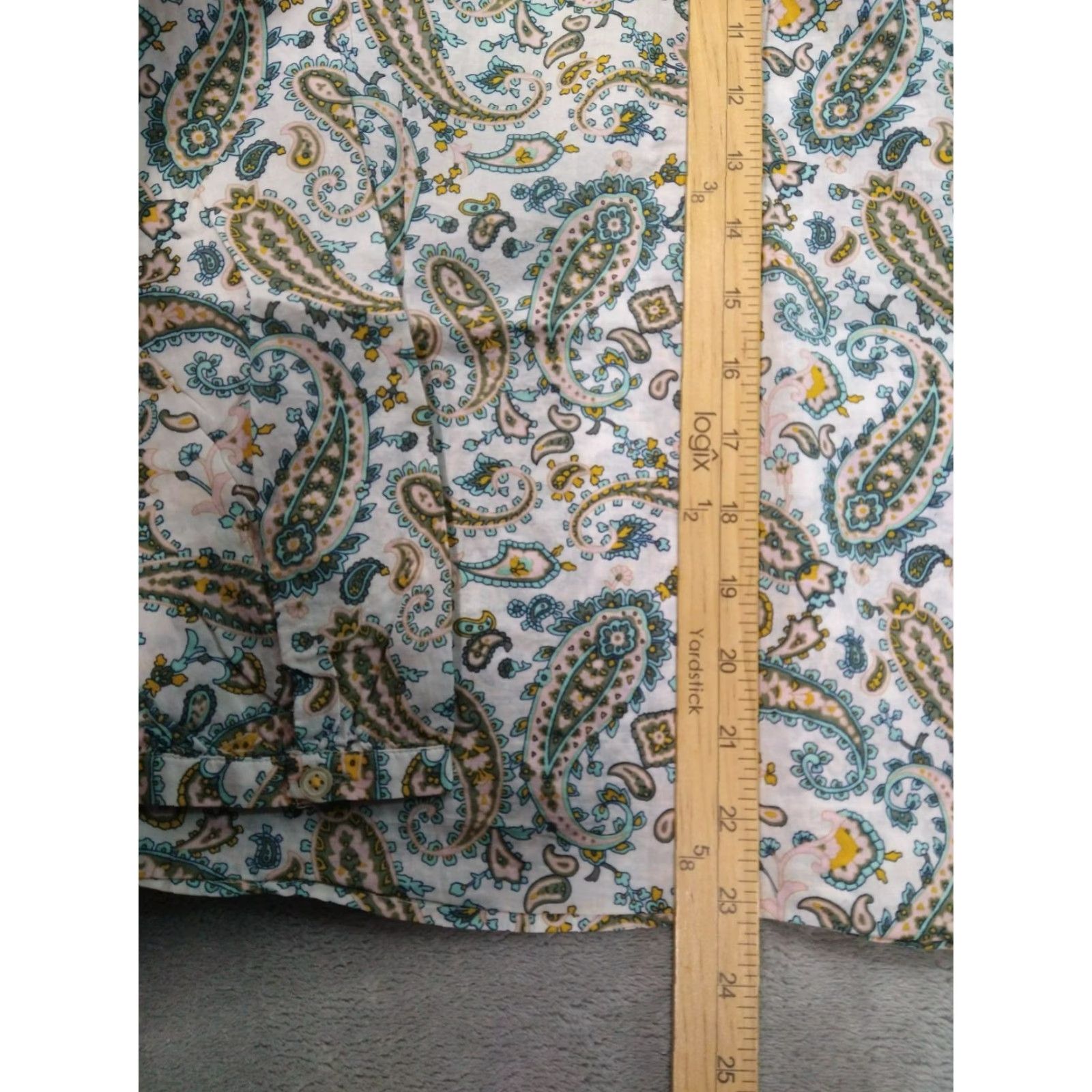 Talbots Talbots White Cotton Tunic Boho Paisley Shirt Womens MP Petite Henley Long Sleeve Casual Travel Size M / US 6-8 / IT 42-44 - 4 Thumbnail