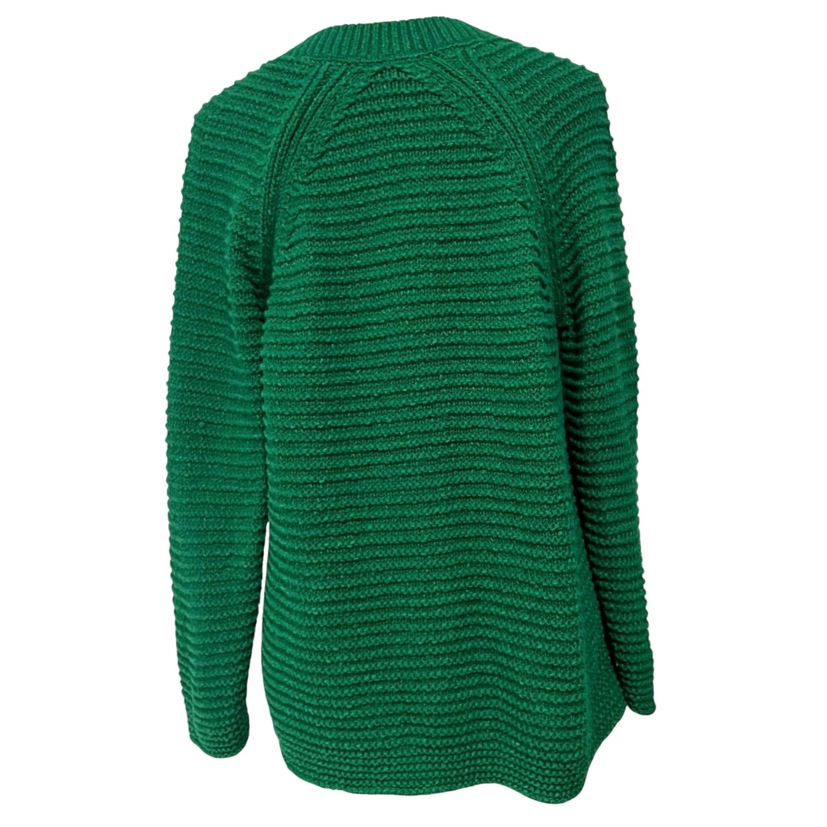 J. Jill J.Jill Wearever Textured Split Neck Sweater Emerald Green Pullover Petite XL Women’s Shirt/Top Size XL / US 12-14 / IT 48-50 - 6 Thumbnail