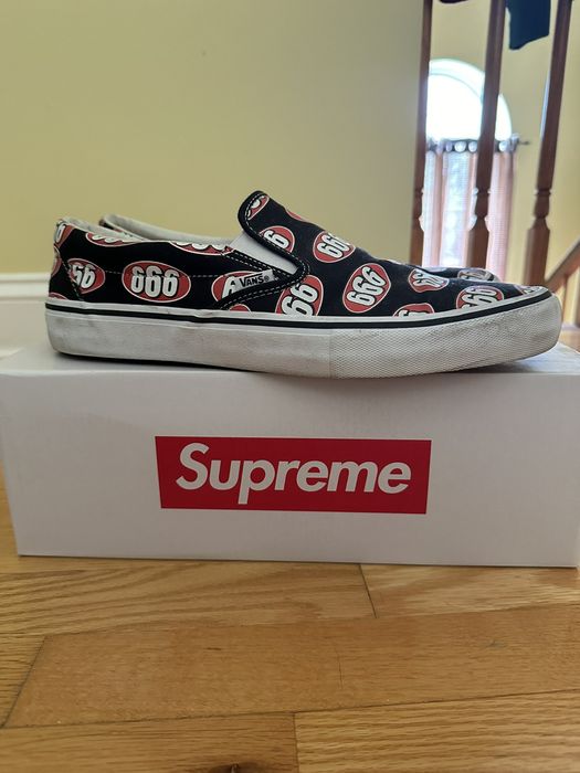 Supreme Supreme 666 Vans Slip On Pro Grailed