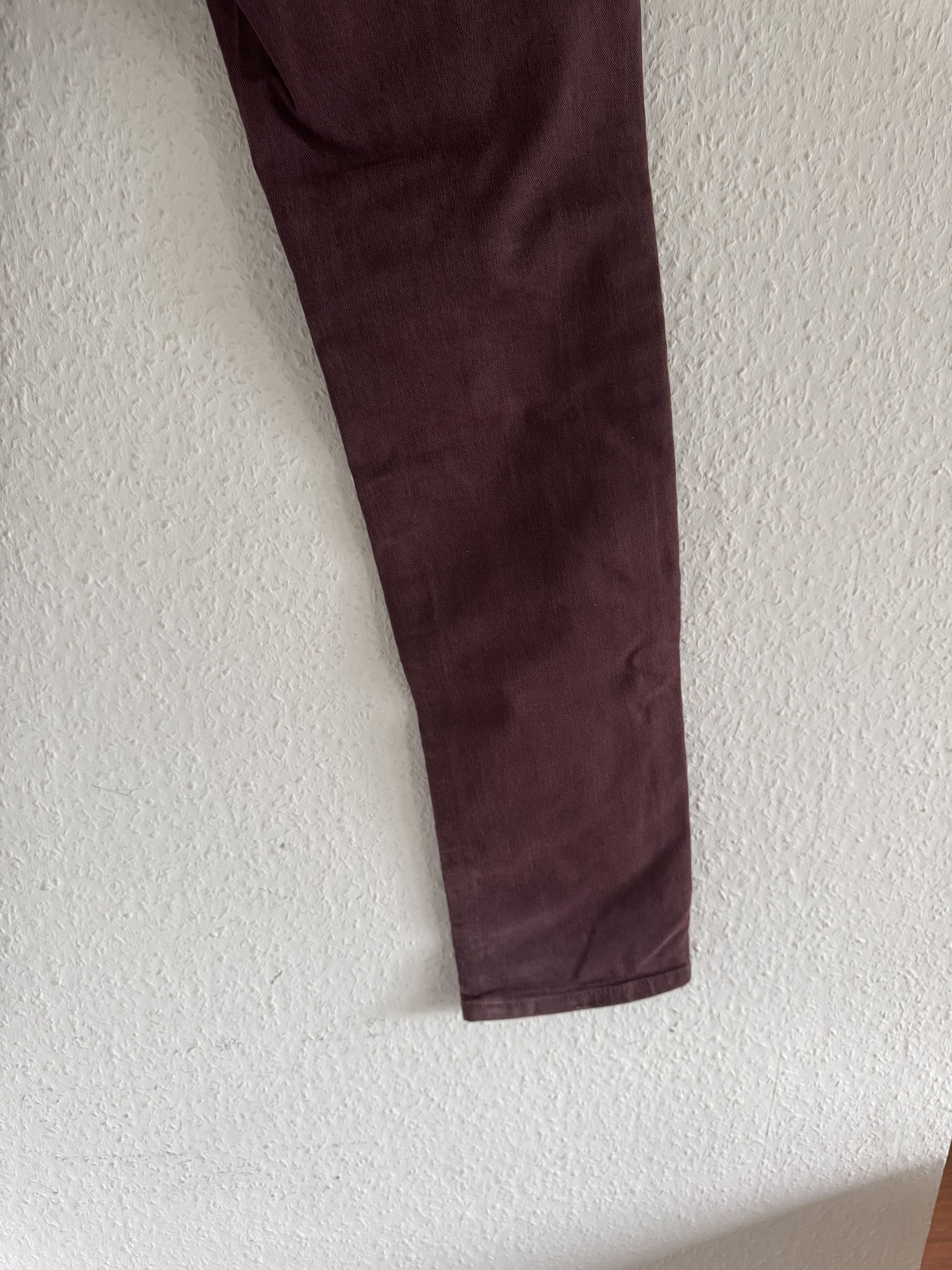Just Cavalli Burgundy Distressed Slim Jeans Size US 33 - 17 Thumbnail
