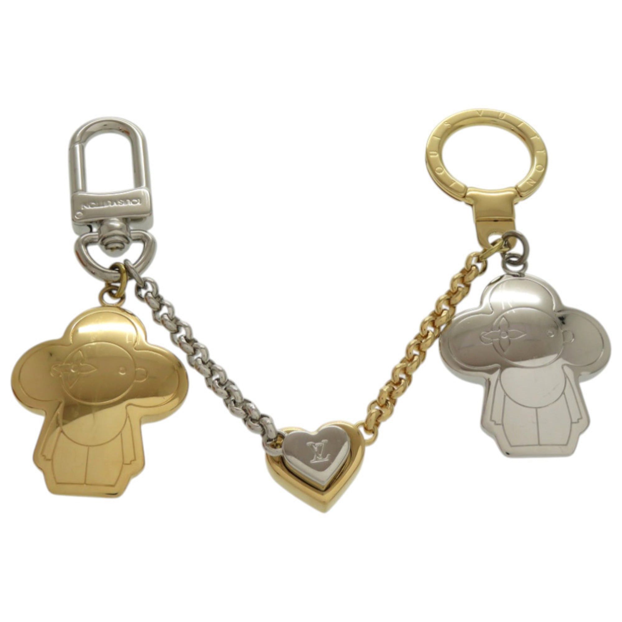 Louis Vuitton Excellent condition Louis Vuitton Vivienne M00835 metal gold LV and silver keychain 1109 Size ONE SIZE - 1 Thumbnail