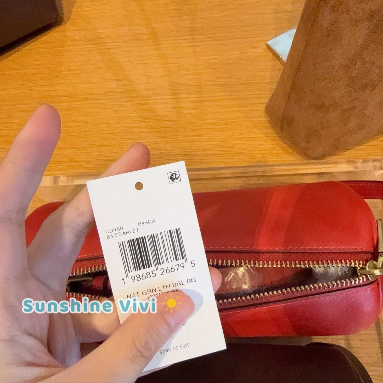 Coach NWT Coach Small Barrel Bag Handbag CDY80 B4/SCARLET Size ONE SIZE - 5 Thumbnail