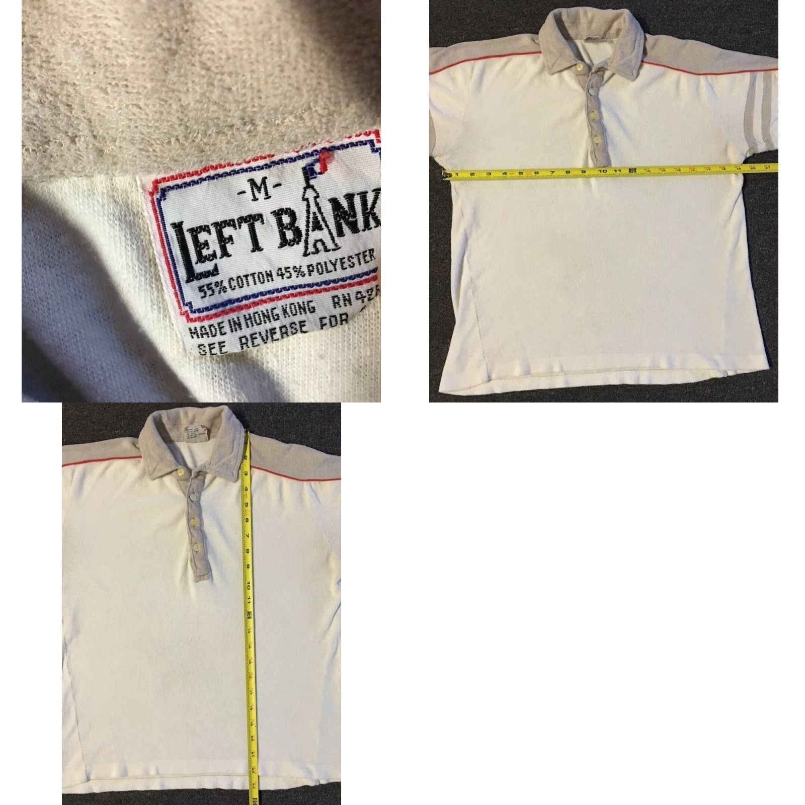 Vintage Vtg 70s Terry Cloth Faded Striped Polo Shirt XS Grunge Vaporwave Surf Skate Beach Single Stitch Rugby Men Short Sleeve White Size US XS / EU 42 / 0 - 9 Thumbnail
