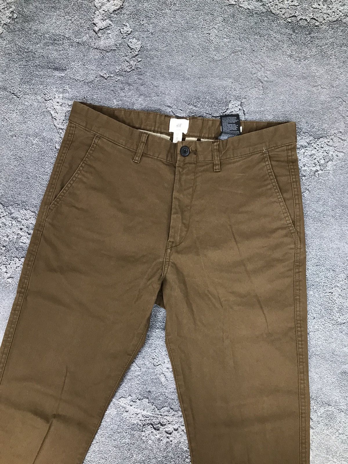 H&M H&M Skinny Fit Brown Basic Classic Cotton Chino Pants Size US 30 / EU 46 - 5 Thumbnail