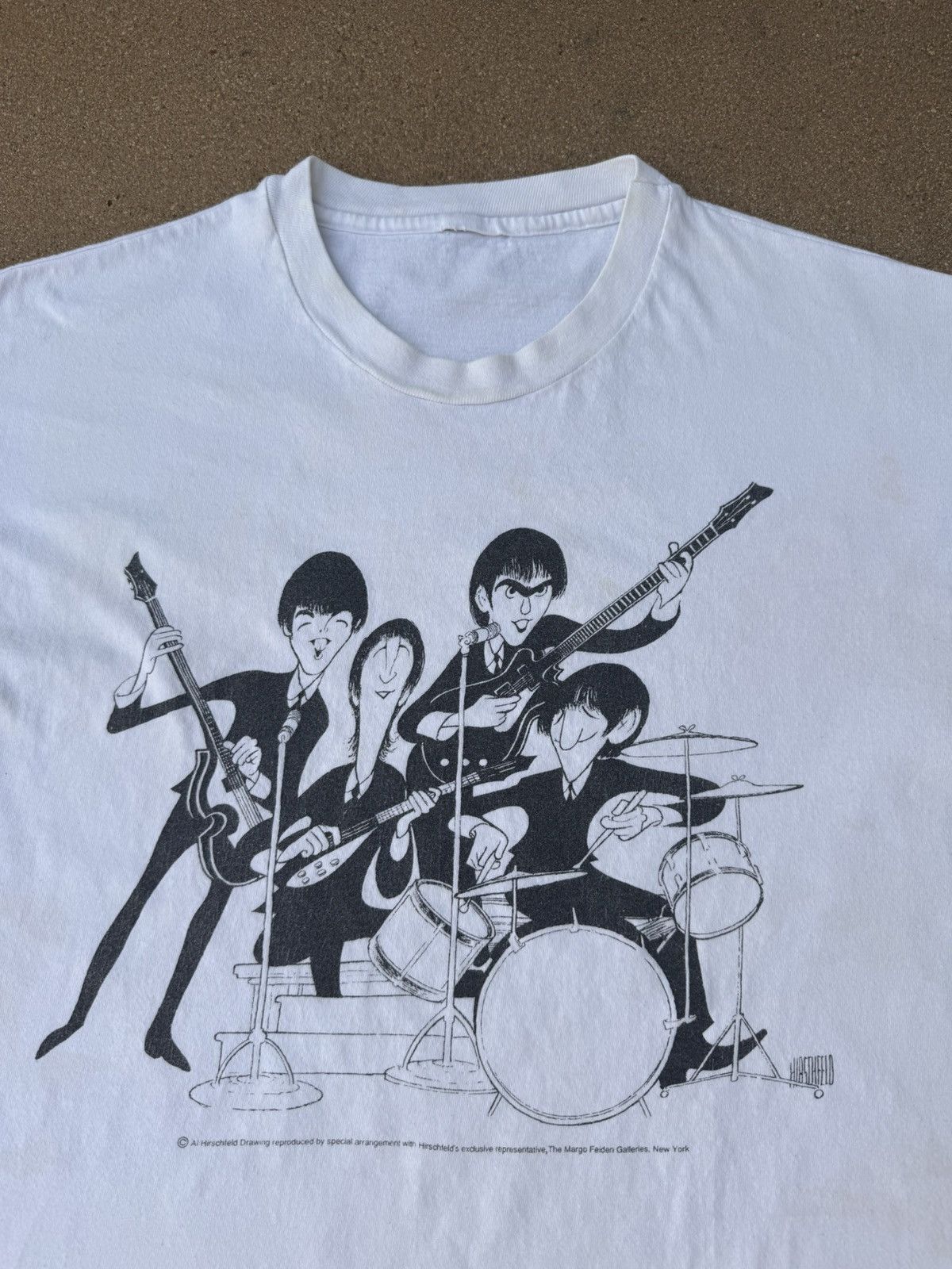 Band Tees × Vintage Vtg 90’s The Beatles Al Hirschfeld Art Band Rock Tee Sz M Size US M / EU 48-50 / 2 - 5 Thumbnail