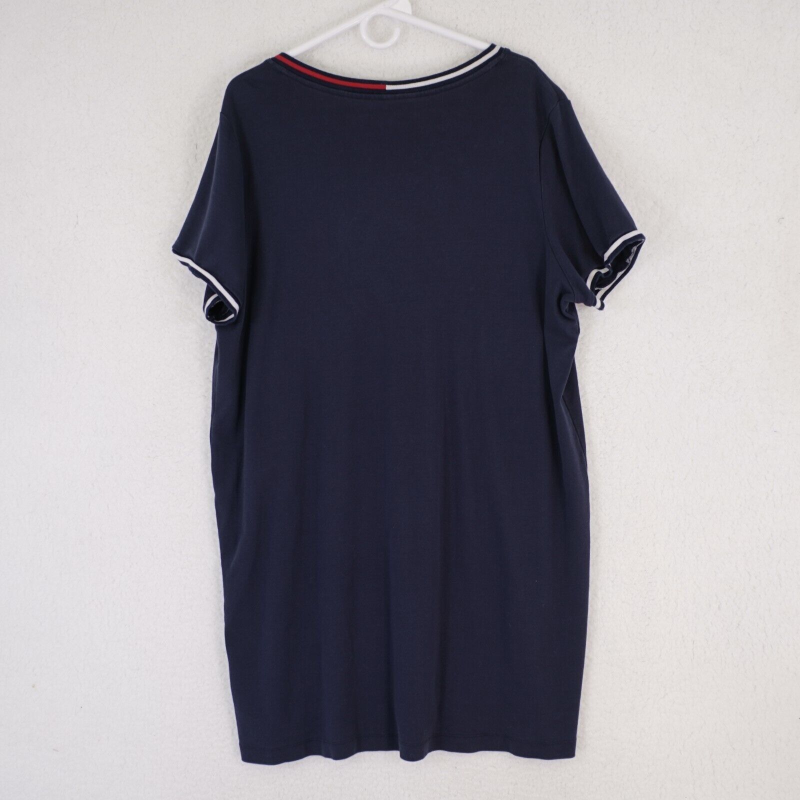 Tommy Hilfiger Tommy Hilfiger Blue V-Neck Capped Short Sleeve Shirt Dress X Size XL / US 12-14 / IT 48-50 - 4 Thumbnail