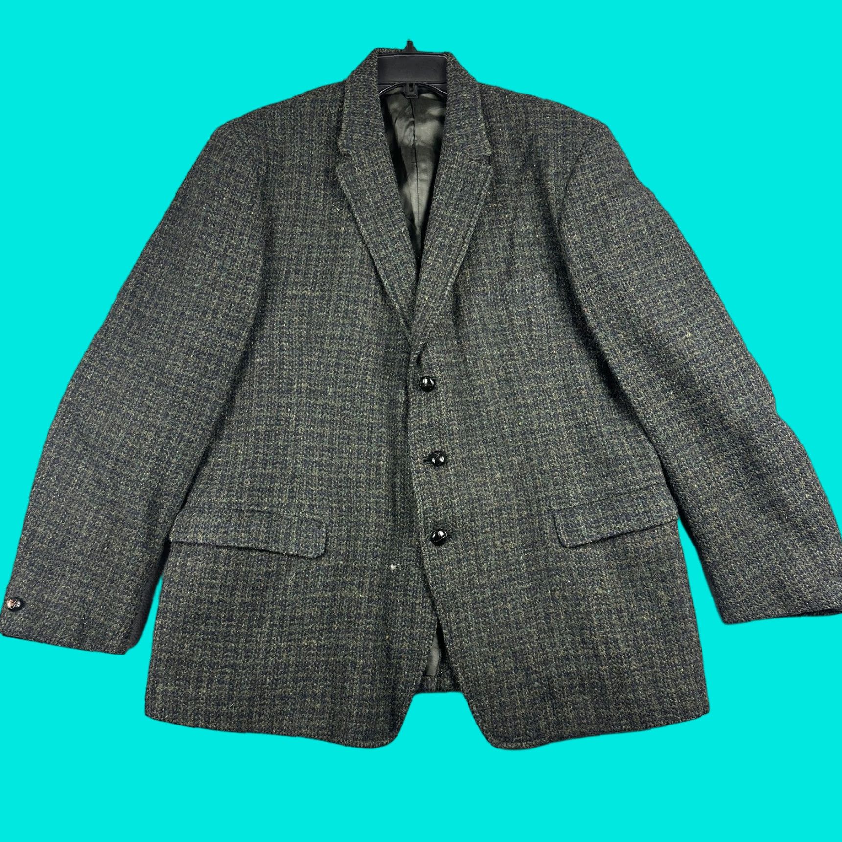 Harris Tweed VINTAGE Harris Tweed John Collier Blazer Mens 42R Green Tweed Sport Coat READ Size 42R - 1 Thumbnail