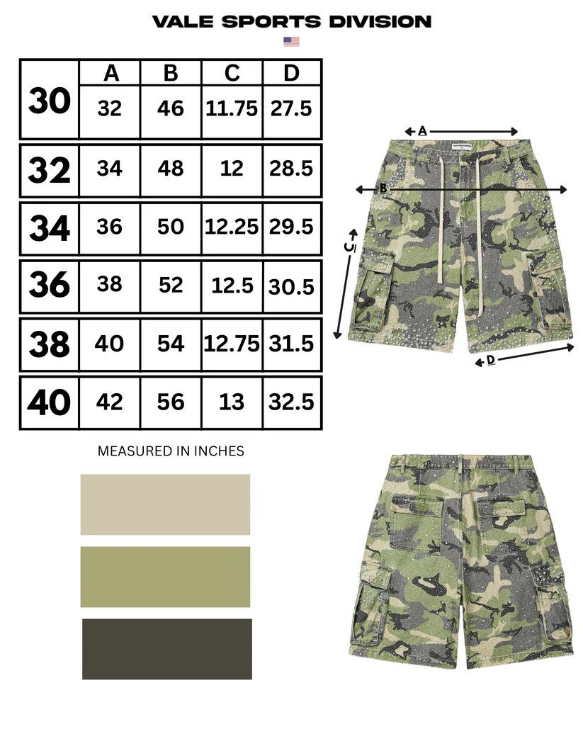 Vale Vale Forever Soulja Camo Crystal Jorts Size 32 Size US 32 / EU 48 - 3 Thumbnail