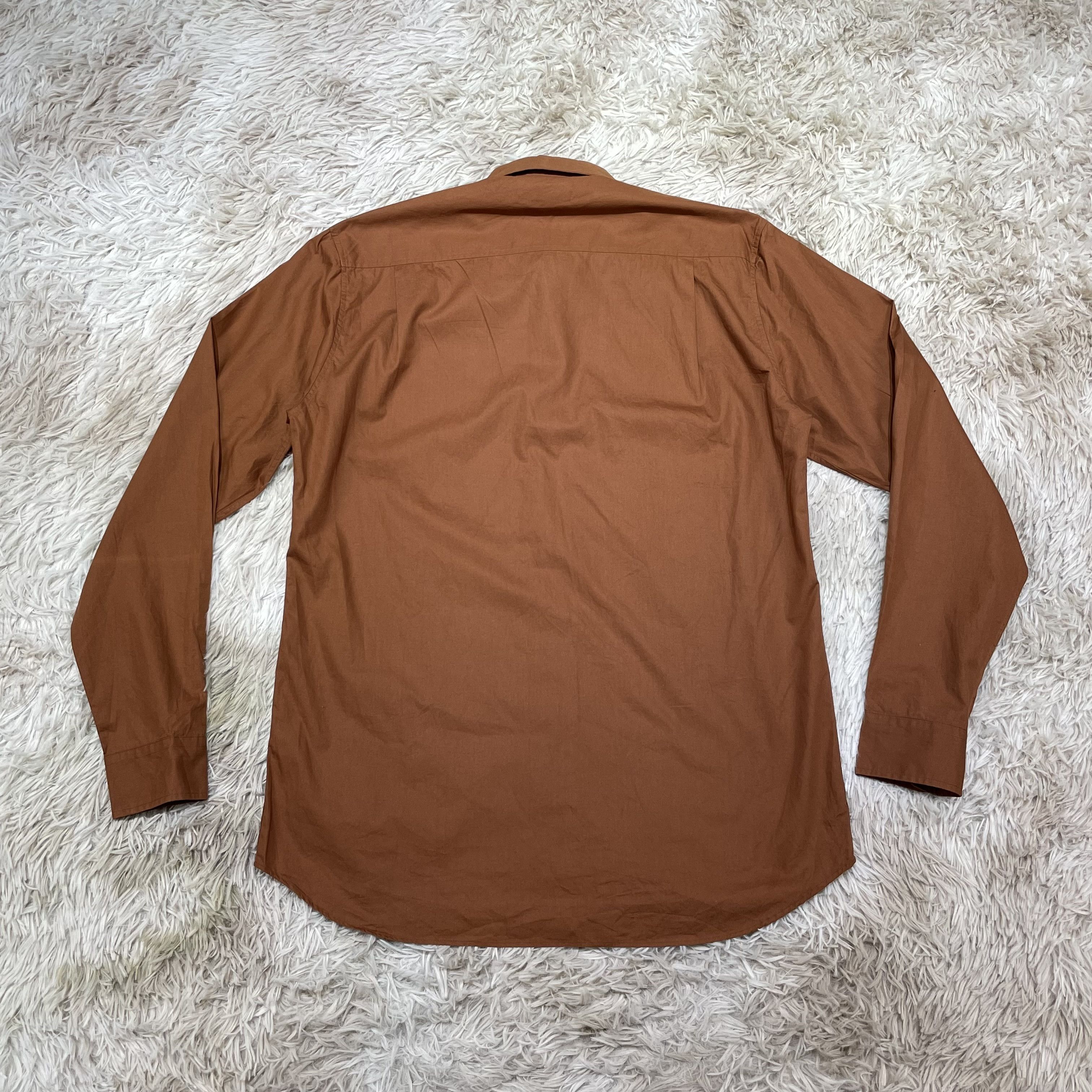 Dries Van Noten Brown Button Up Shirt 100% Cotton Men Size S Fit Size US S / EU 44-46 / 1 - 2 Thumbnail