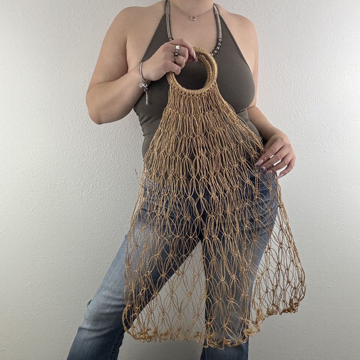Vintage Vintage 90s Handmade Straw Farmers Market Large Tote Bag Size ONE SIZE - 2 Thumbnail