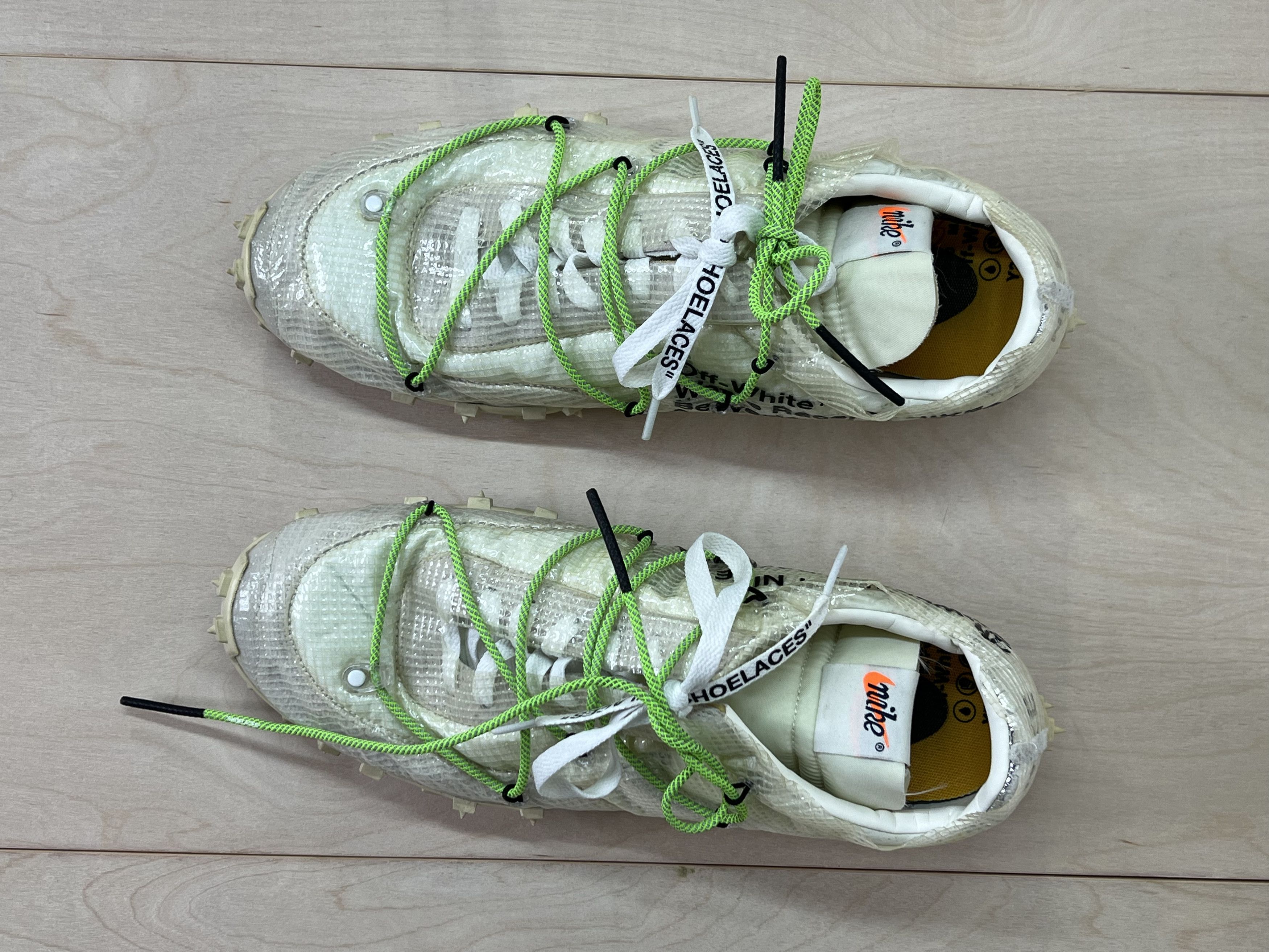 Nike Nike Off-White x Waffle Racer 'Electric Green' Size US 11 / EU 44 - 7 Thumbnail