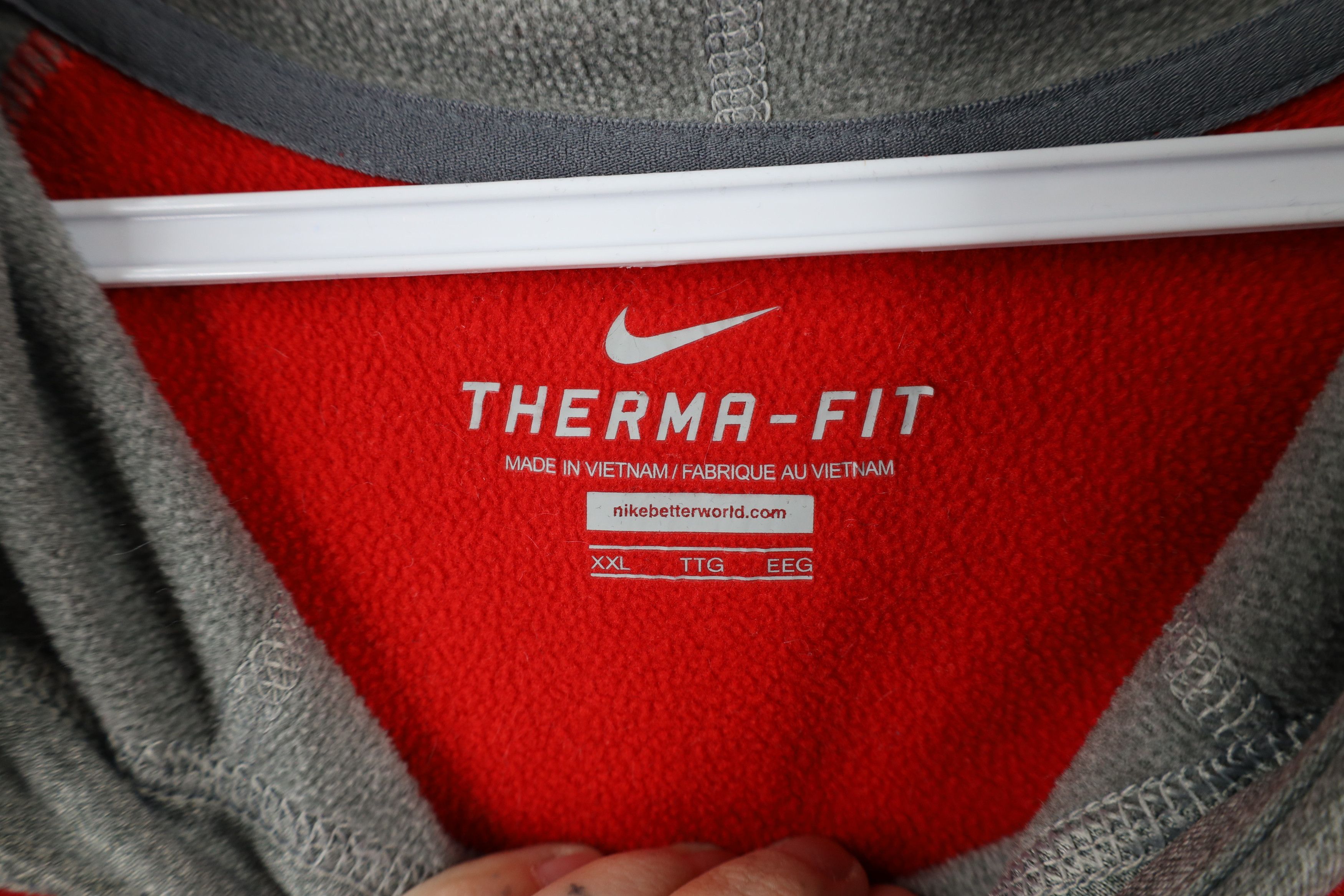 Nike × Vintage Nike Therma Fit Spell Out Ohio State University Hoodie Red Size US XXL / EU 58 / 5 - 10 Thumbnail