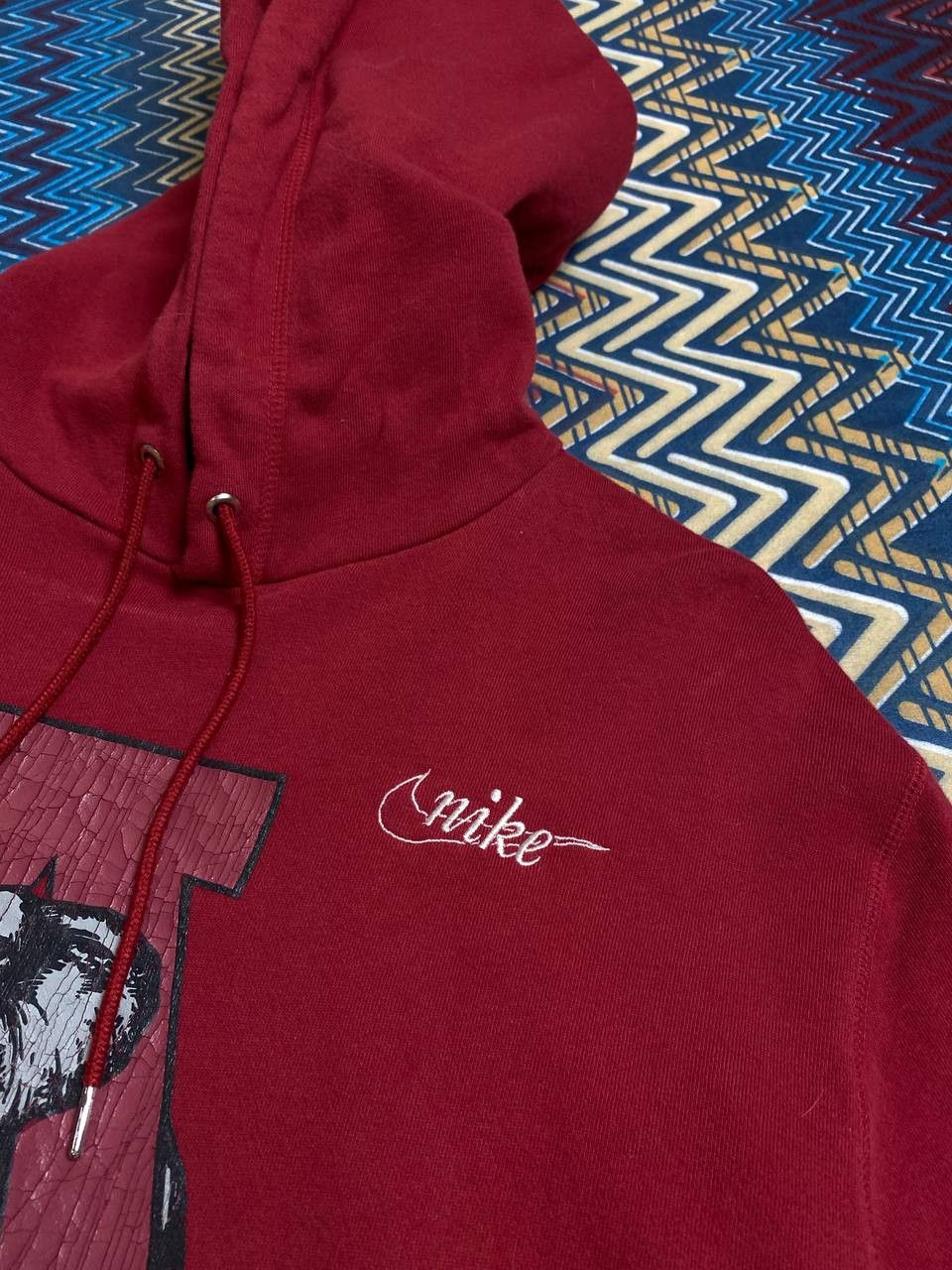 Nike × Vintage NIKE hoodie Y2K Distressed faded SWOOSH print logo Size US XL / EU 56 / 4 - 15 Thumbnail