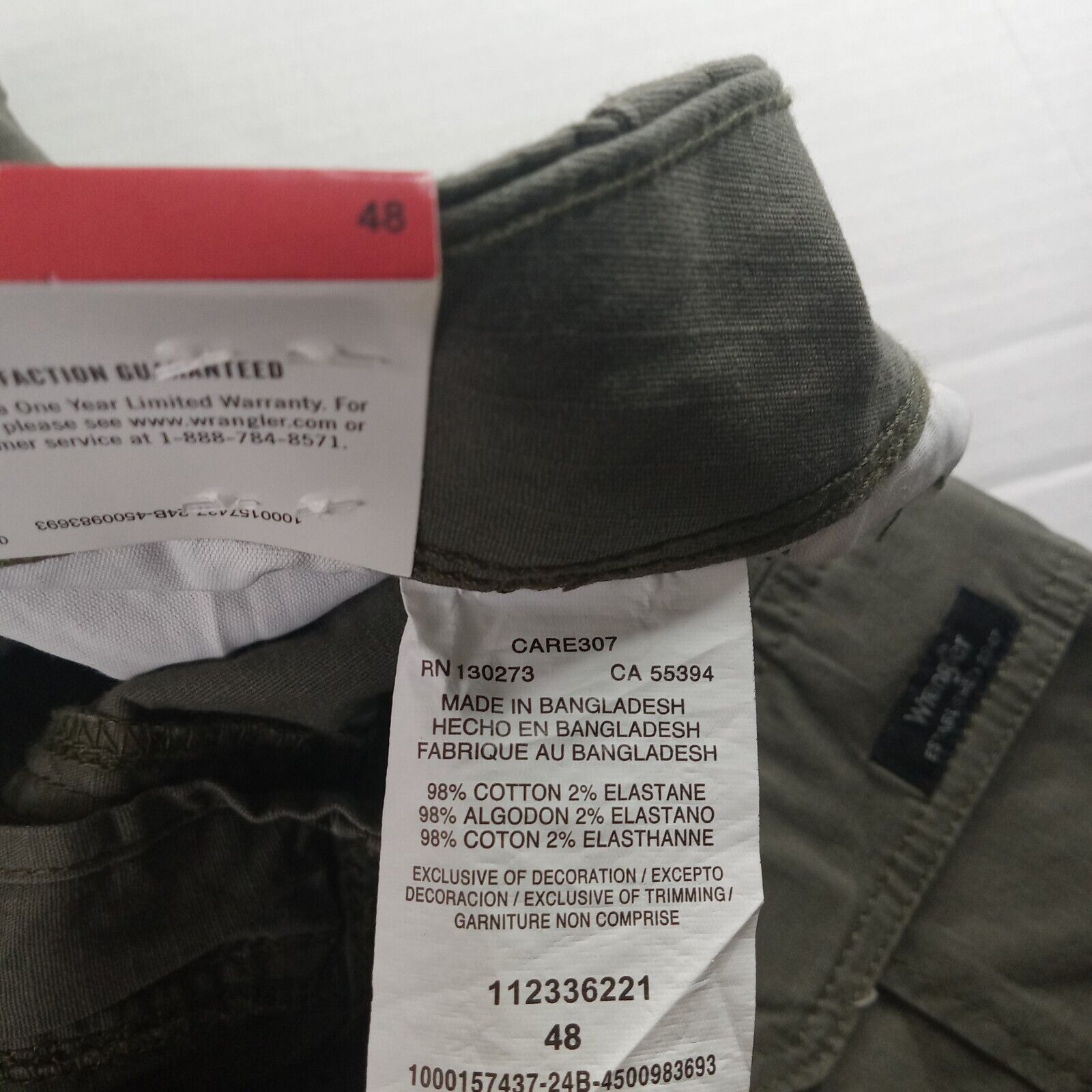 Wrangler Wrangler Authentics Cargo Shorts Men's 48 Green 10" Inseam Size US 44 / EU 60 - 4 Thumbnail