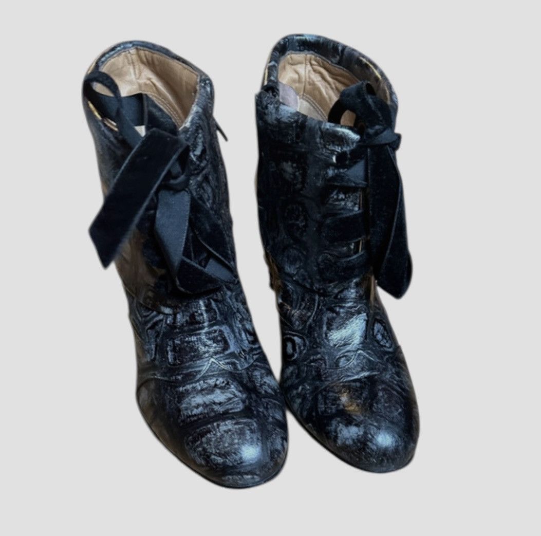 Other Muxart Barcelona dark blue crocodile leather botines 38 Size US 6 / IT 36 - 3 Thumbnail