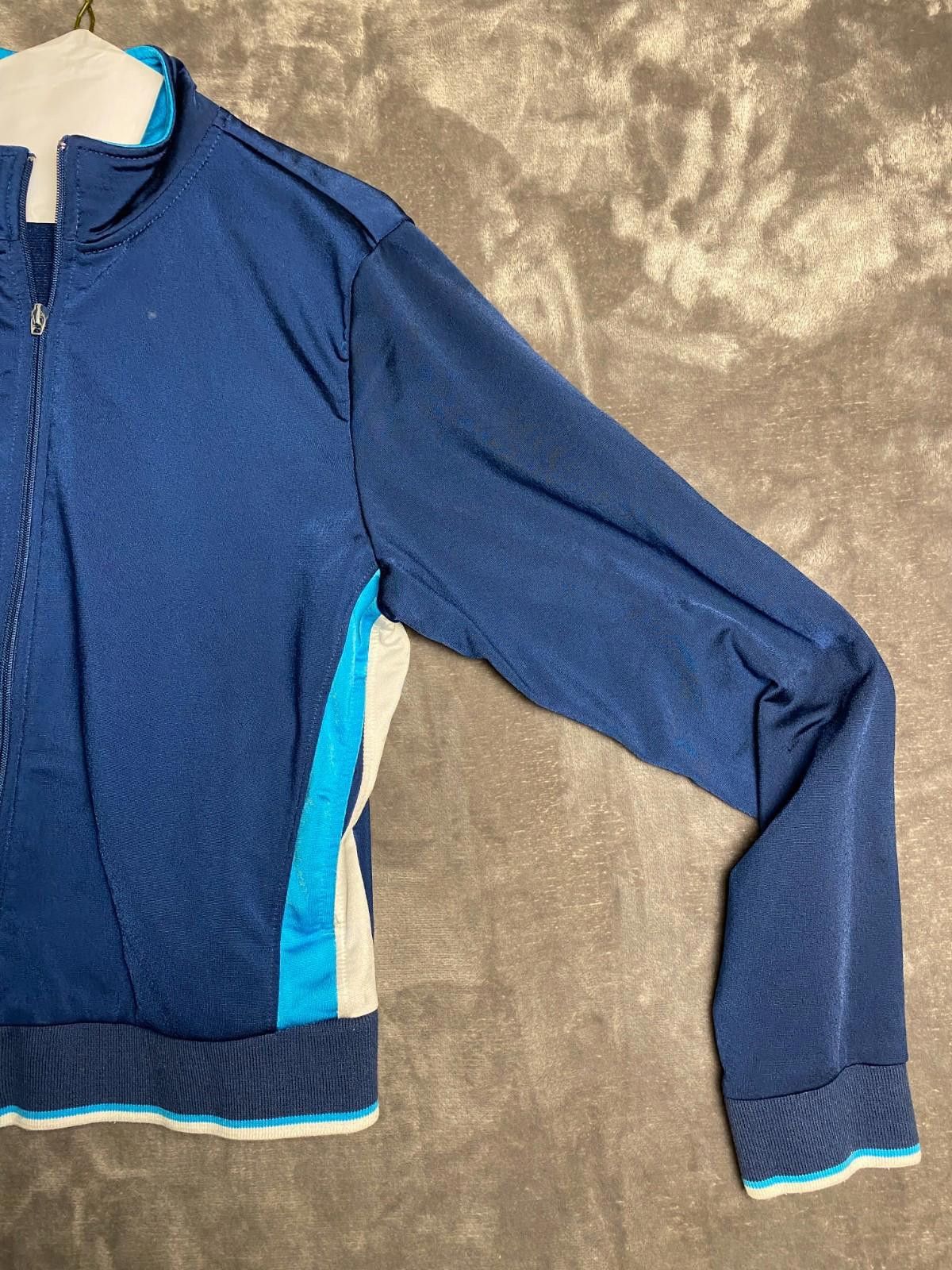 Designer Cheetah Track Suit Jacket Mens Sz. Med Navy Striped (B20) Size M / US 6-8 / IT 42-44 - 6 Thumbnail