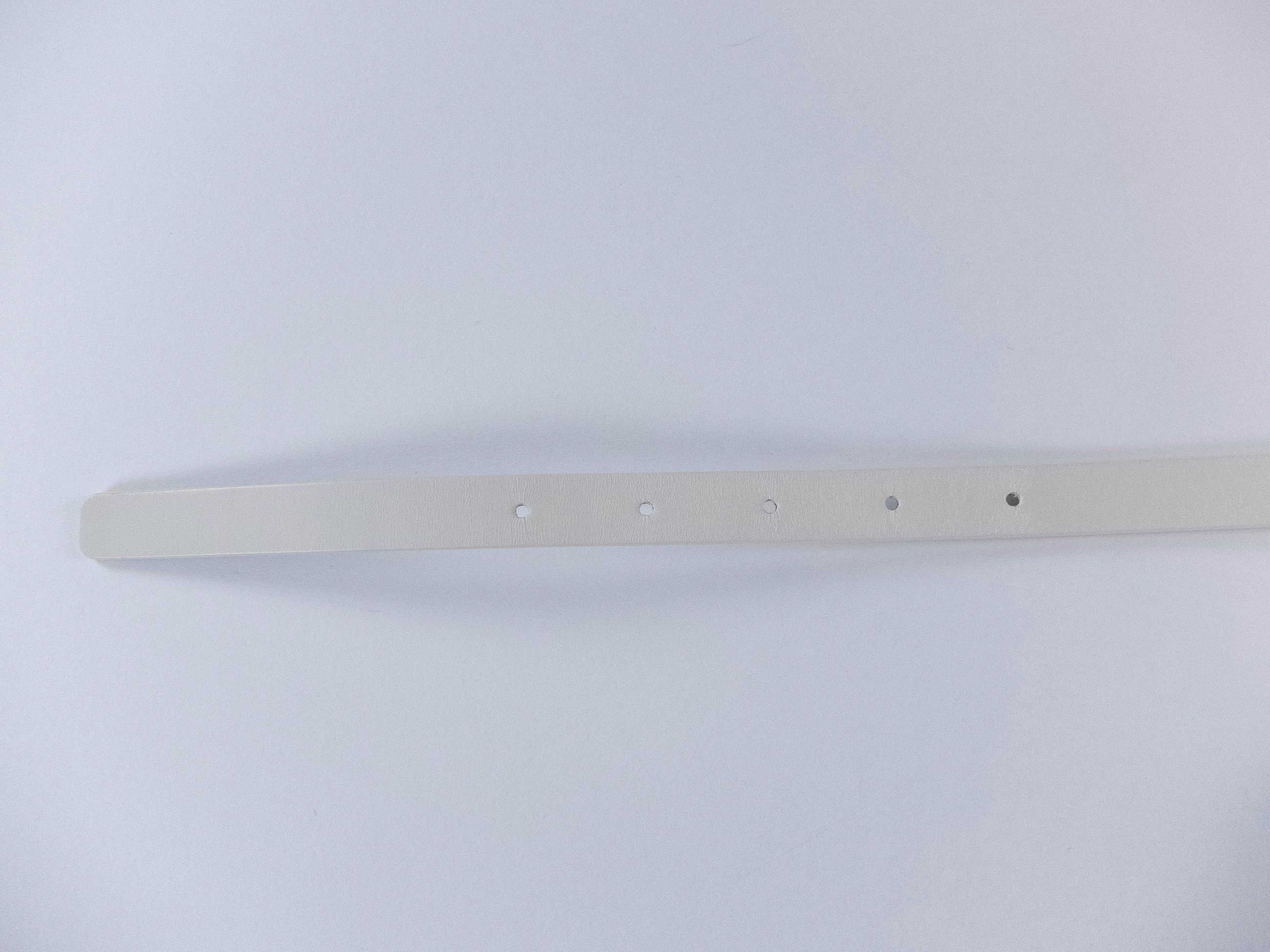 Bottega Veneta BOTTEGA VENETA Triangle white thin leather belt 80 Size ONE SIZE - 6 Thumbnail