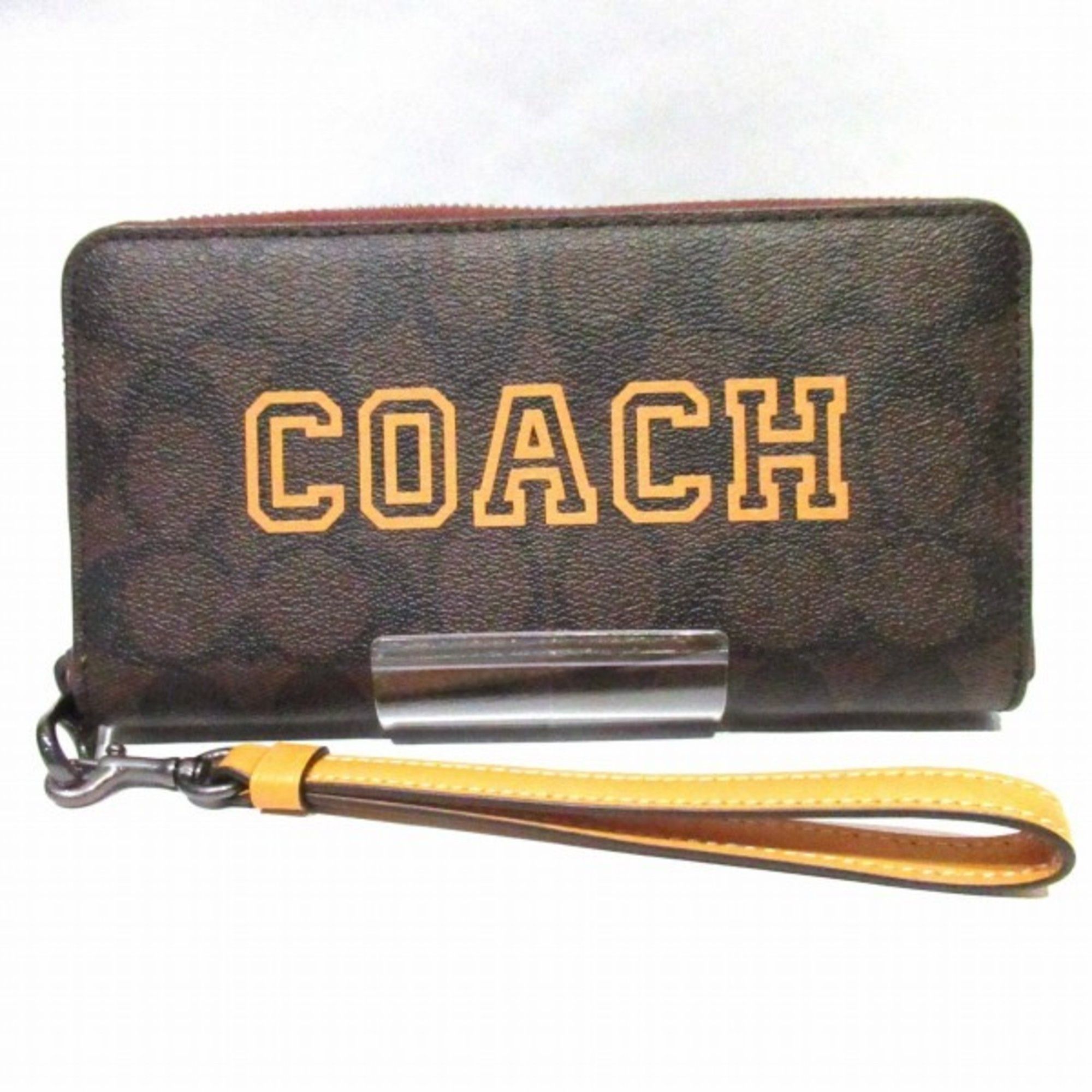 image of Coach Signature Cb856 Round Zipper Long Wallet Women's in Brown