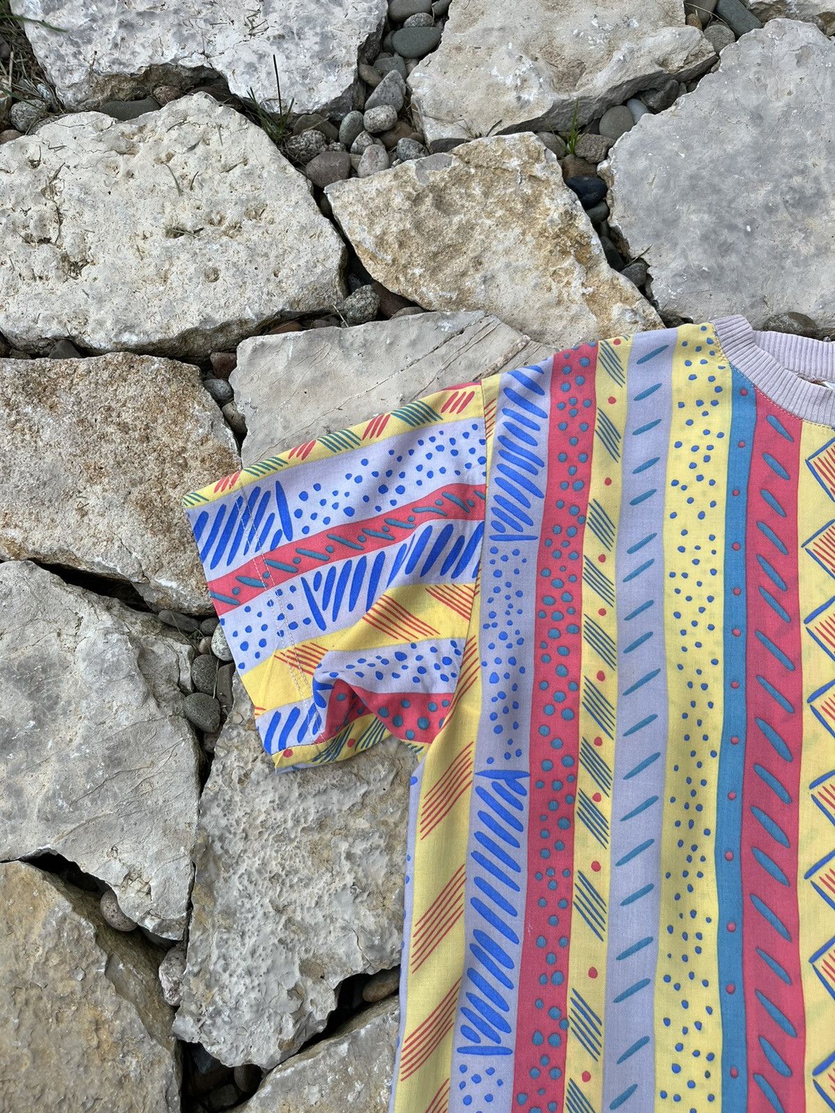 Vintage Vintage Ken Done design striped patterned all over print tee Size US M / EU 48-50 / 2 - 5 Thumbnail