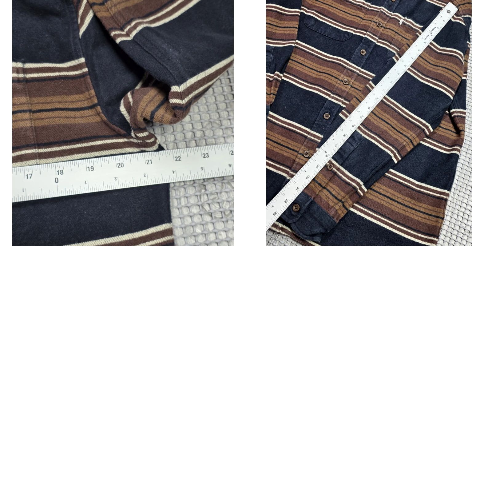 Katin Katin Shirt Mens S Flannel Stripe Button Up Workshirt Brown Blue Size US S / EU 44-46 / 1 - 9 Thumbnail