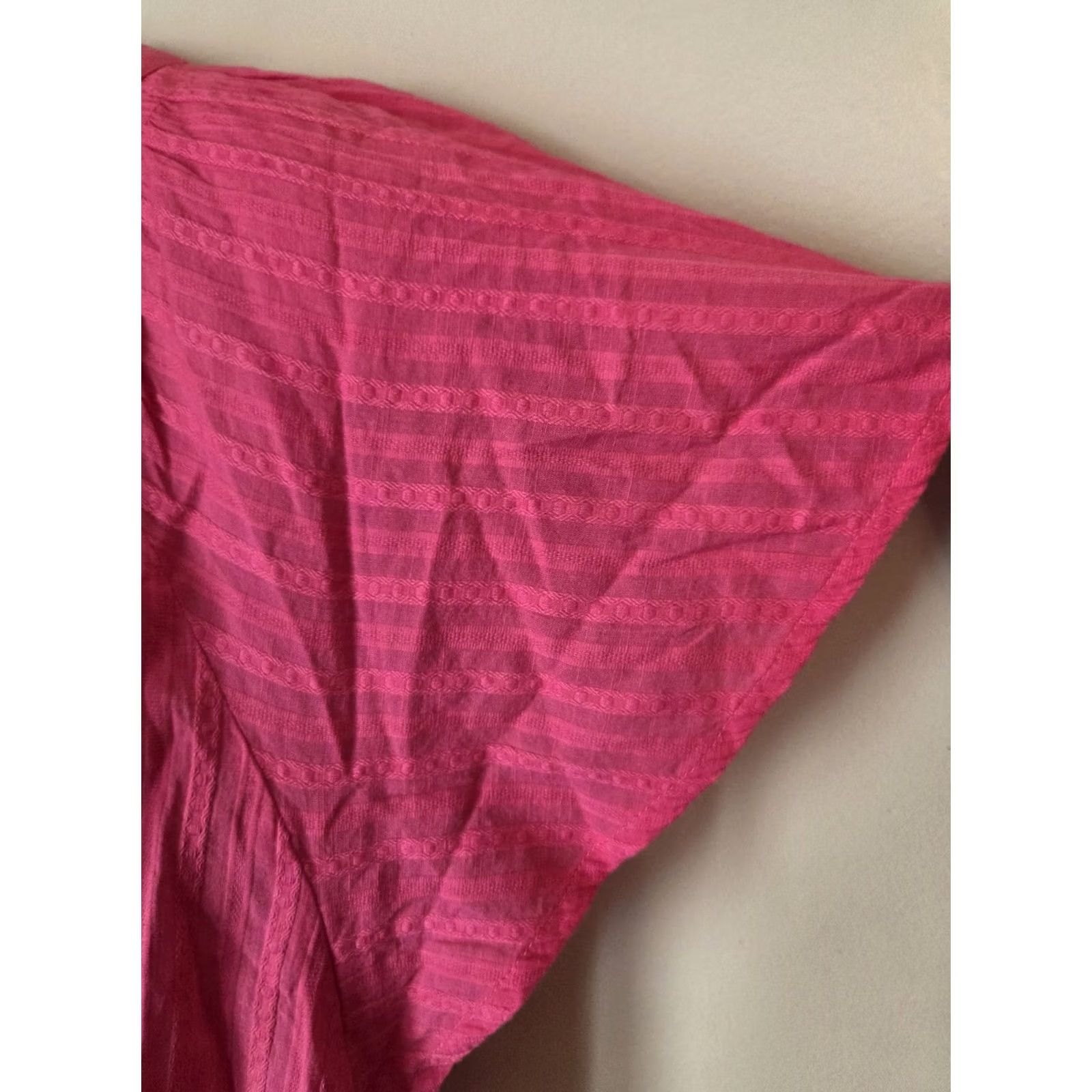 Loft Loft Pink Textured Stripe Button Front Gauzy Top Shirt 2X XXL Size XXL / US 16-18 / IT 52-54 - 3 Thumbnail