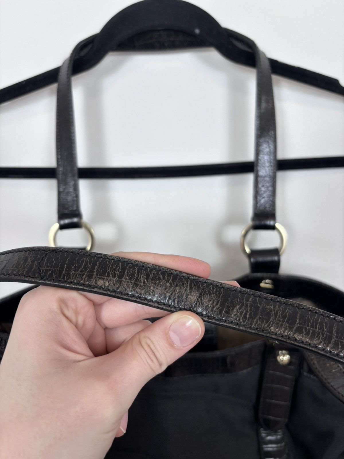 Montblanc Montblanc Starisma Black Canvas Leather Tote Handle Bag Size ONE SIZE - 14 Thumbnail
