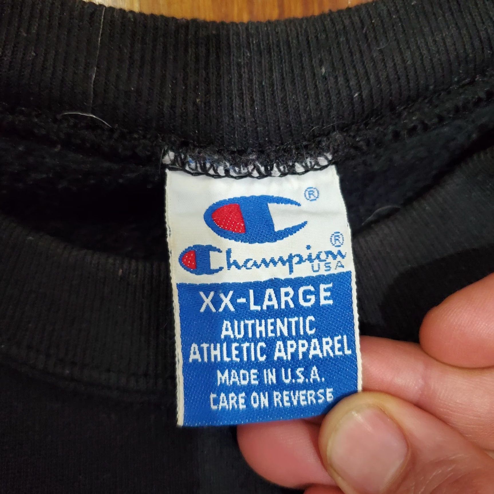 Champion VINTAGE Champion Sweatshirt Mens 2XL University of Nebraska Black Embroidered Logo Crewneck USA 90s Size US XXL / EU 58 / 5 - 7 Thumbnail