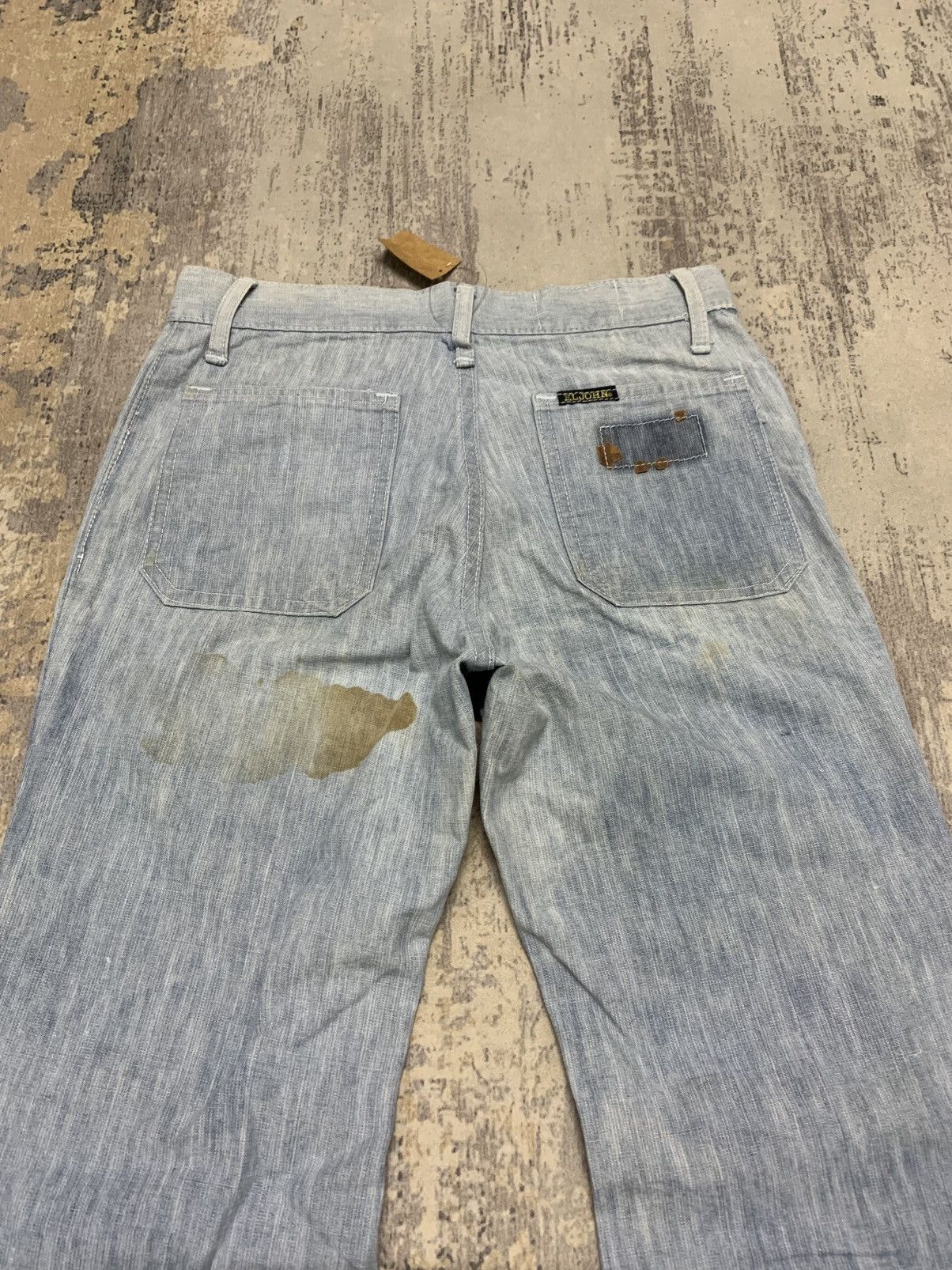 Japanese Brand Vintage 80s ELJOHN Flare Insane Hippie Denim Jeans W27 Size US 27 - 8 Thumbnail