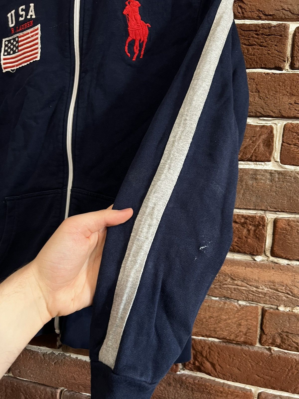 Polo Ralph Lauren Rare Polo Ralph Lauren Navy Zip Sweatshirt L Hype Streetwear Size L / US 10 / IT 46 - 5 Thumbnail