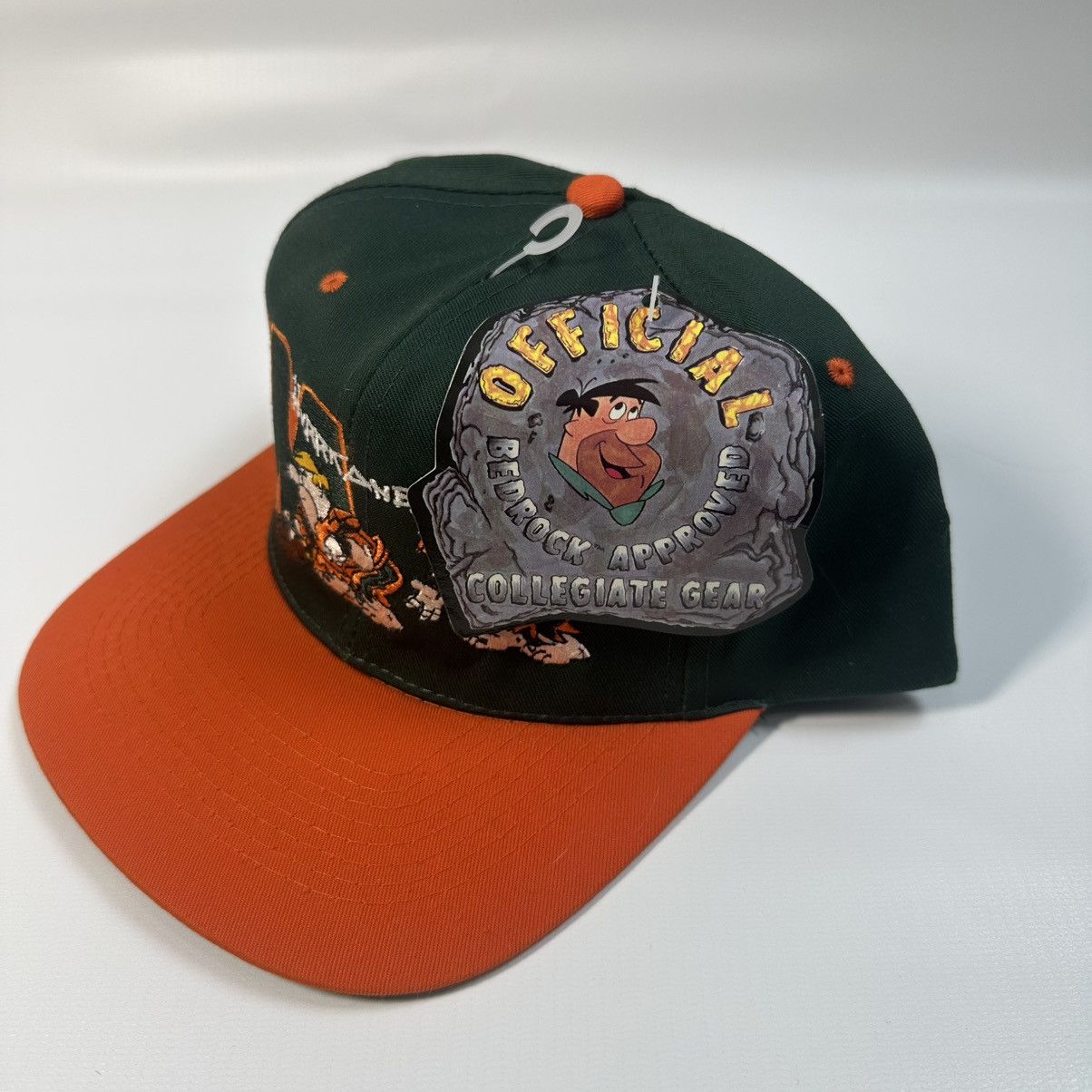 Cartoon Network 1993 The Flintstones x Miami Hurricanes Snapback Hat BWT Size ONE SIZE - 2 Thumbnail